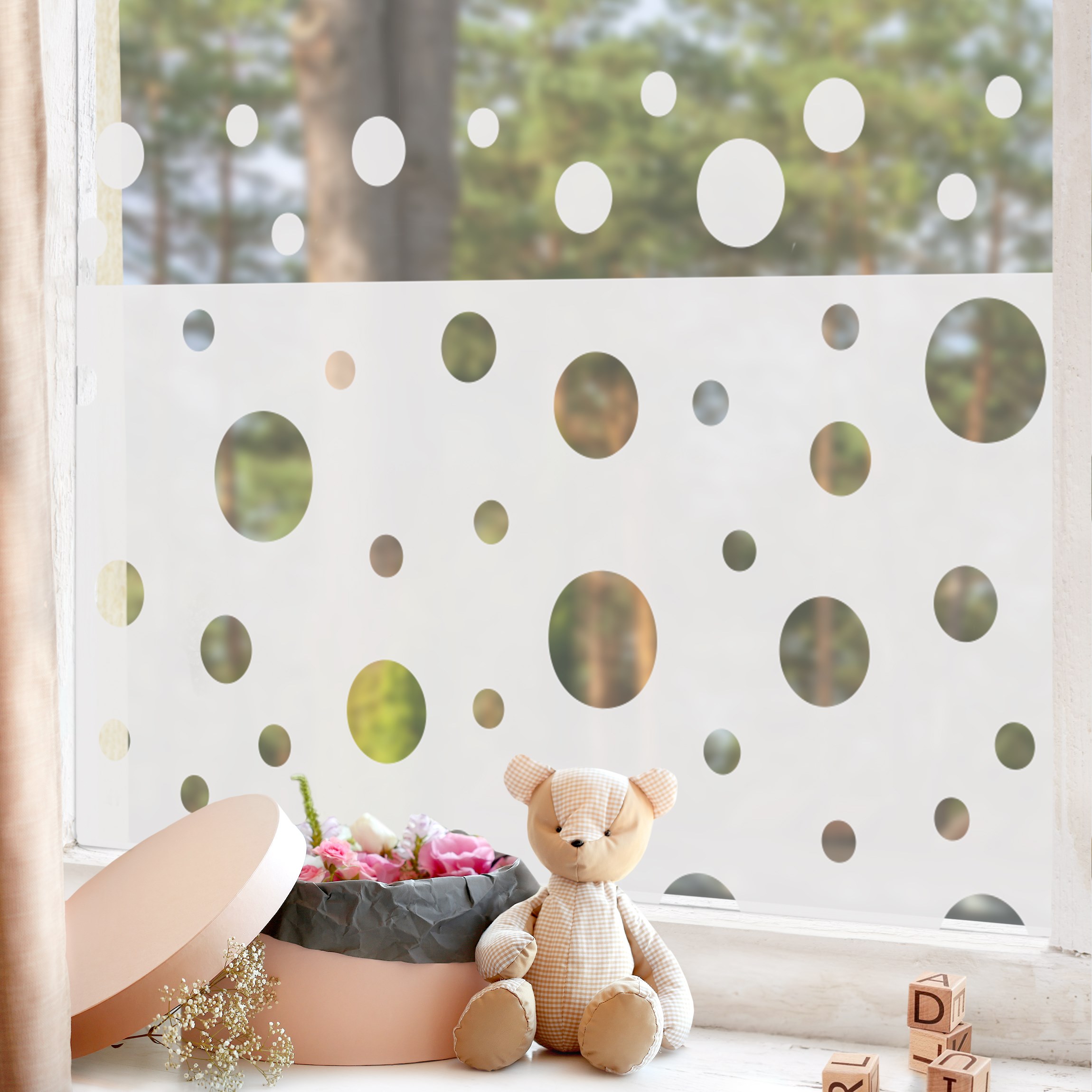 Fensterfolie Kleine und große Punkte Muster II