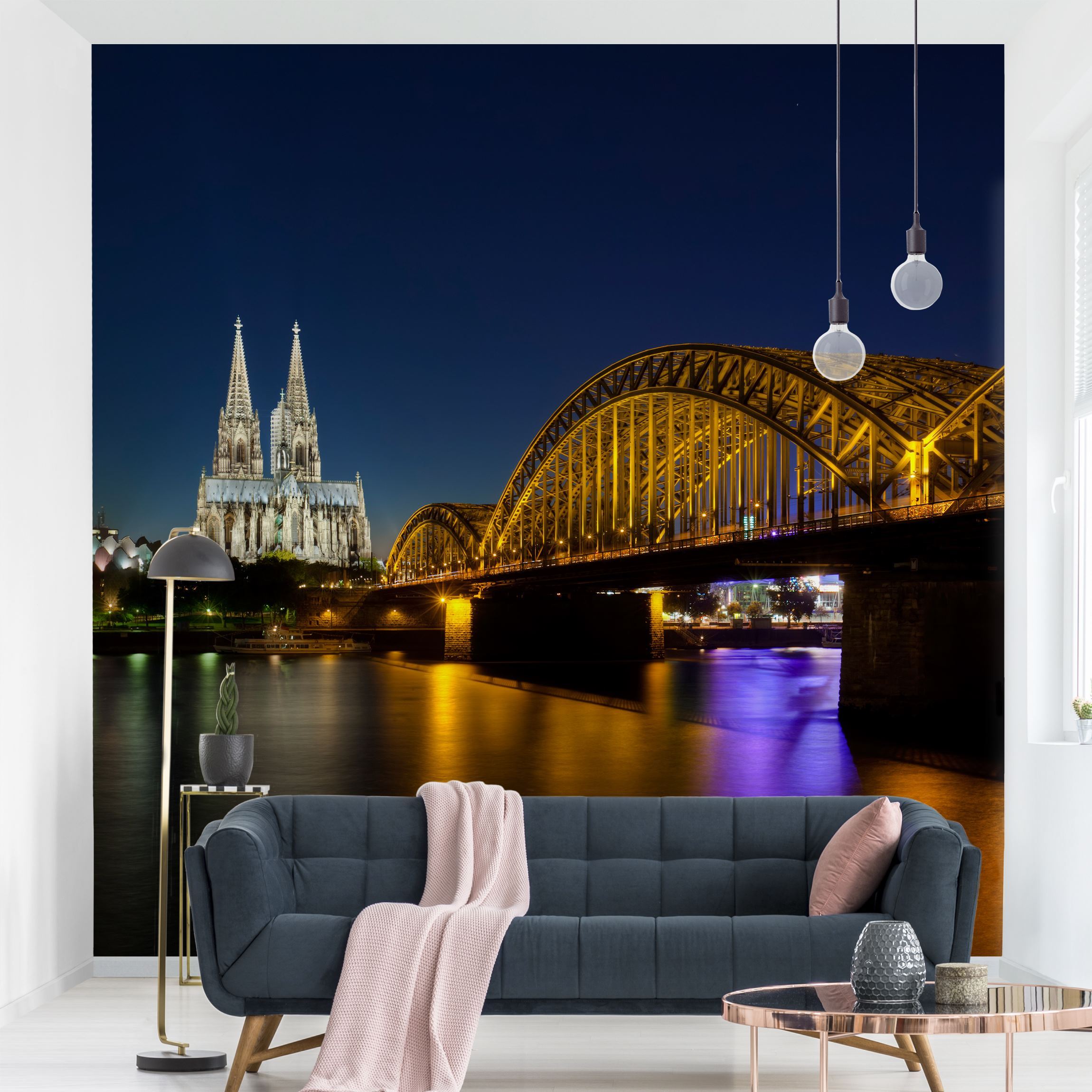 Fototapete Köln bei Nacht
