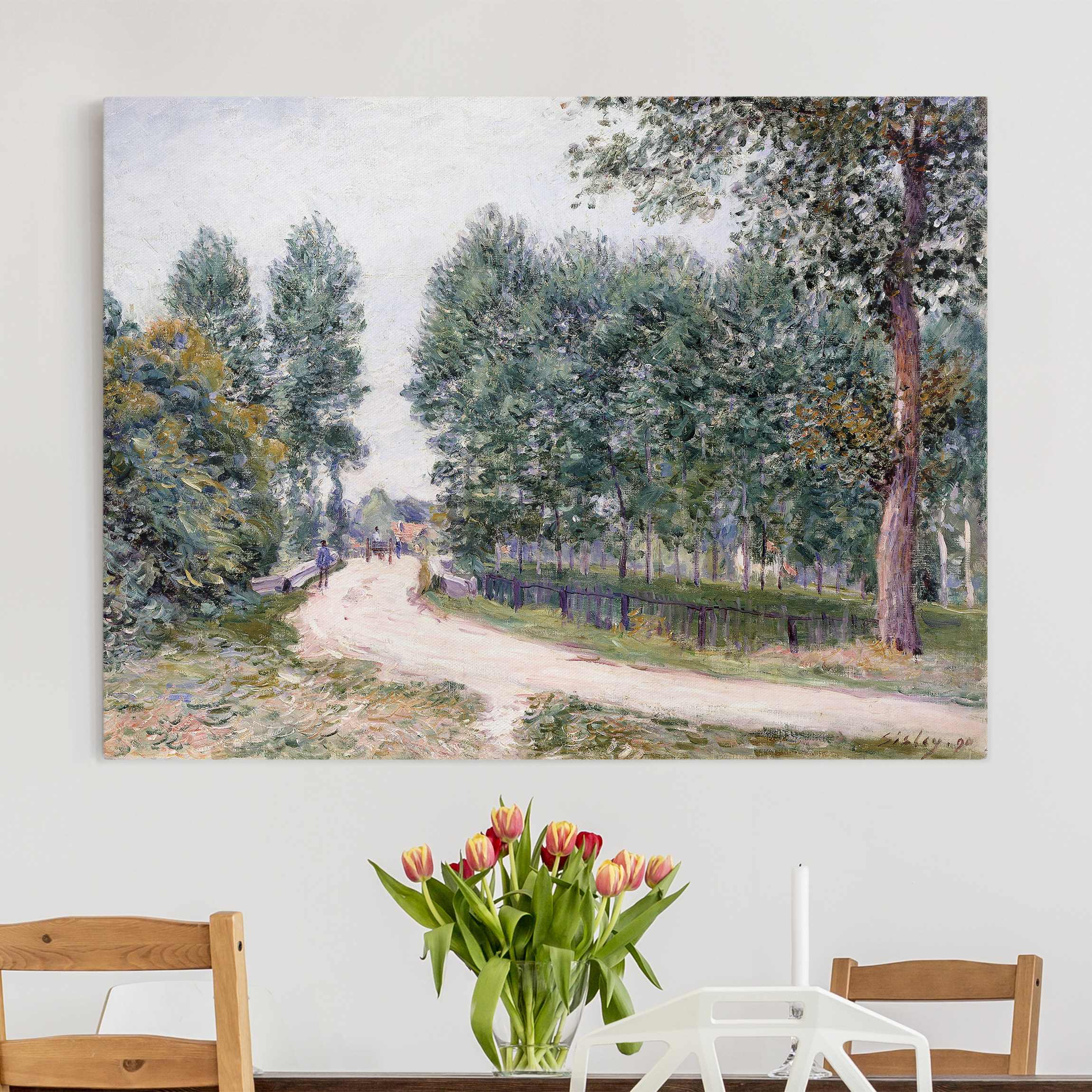 Leinwandbild - Querformat Alfred Sisley - Die Straße nach Saint-Mammes