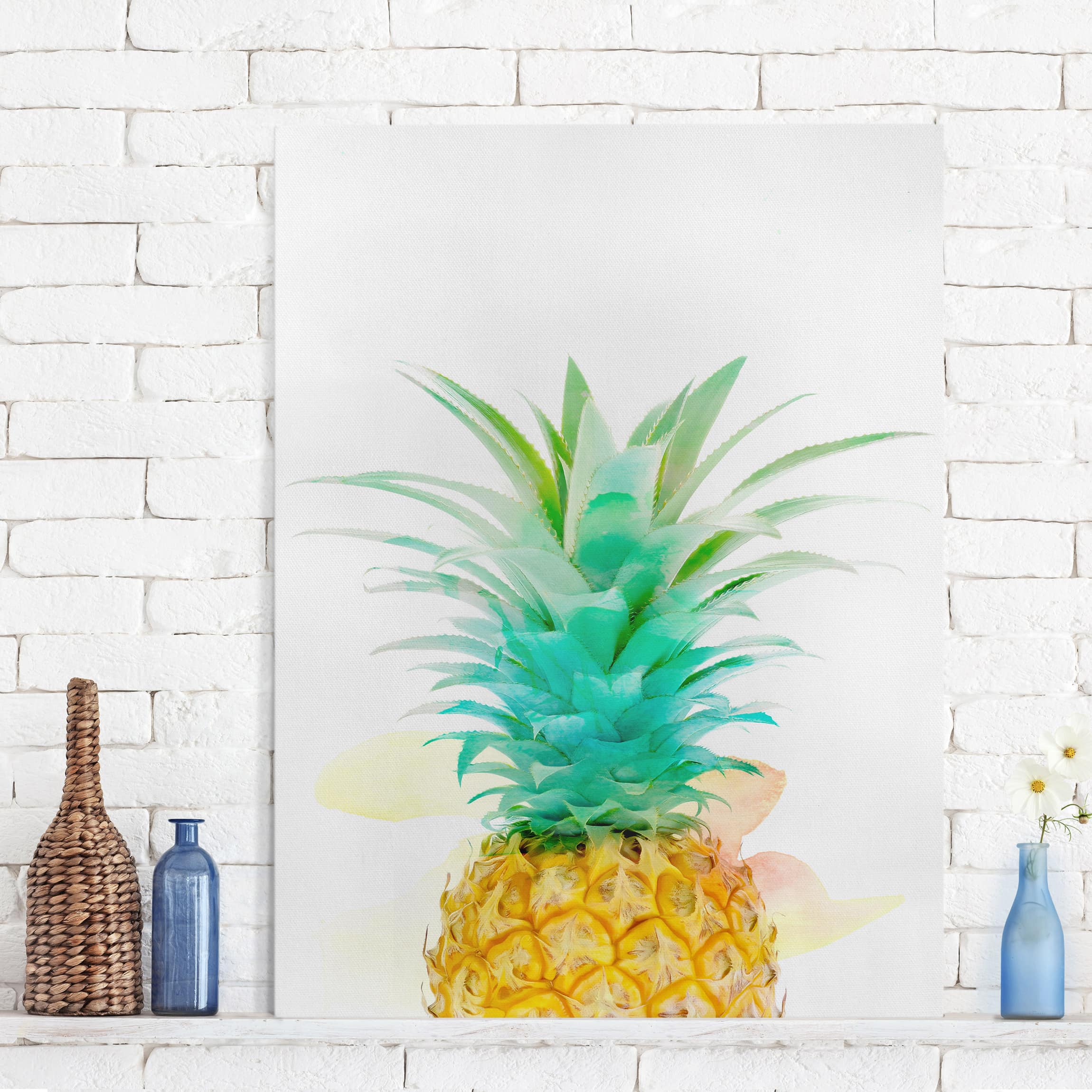Leinwandbild Küche Ananas Aquarell