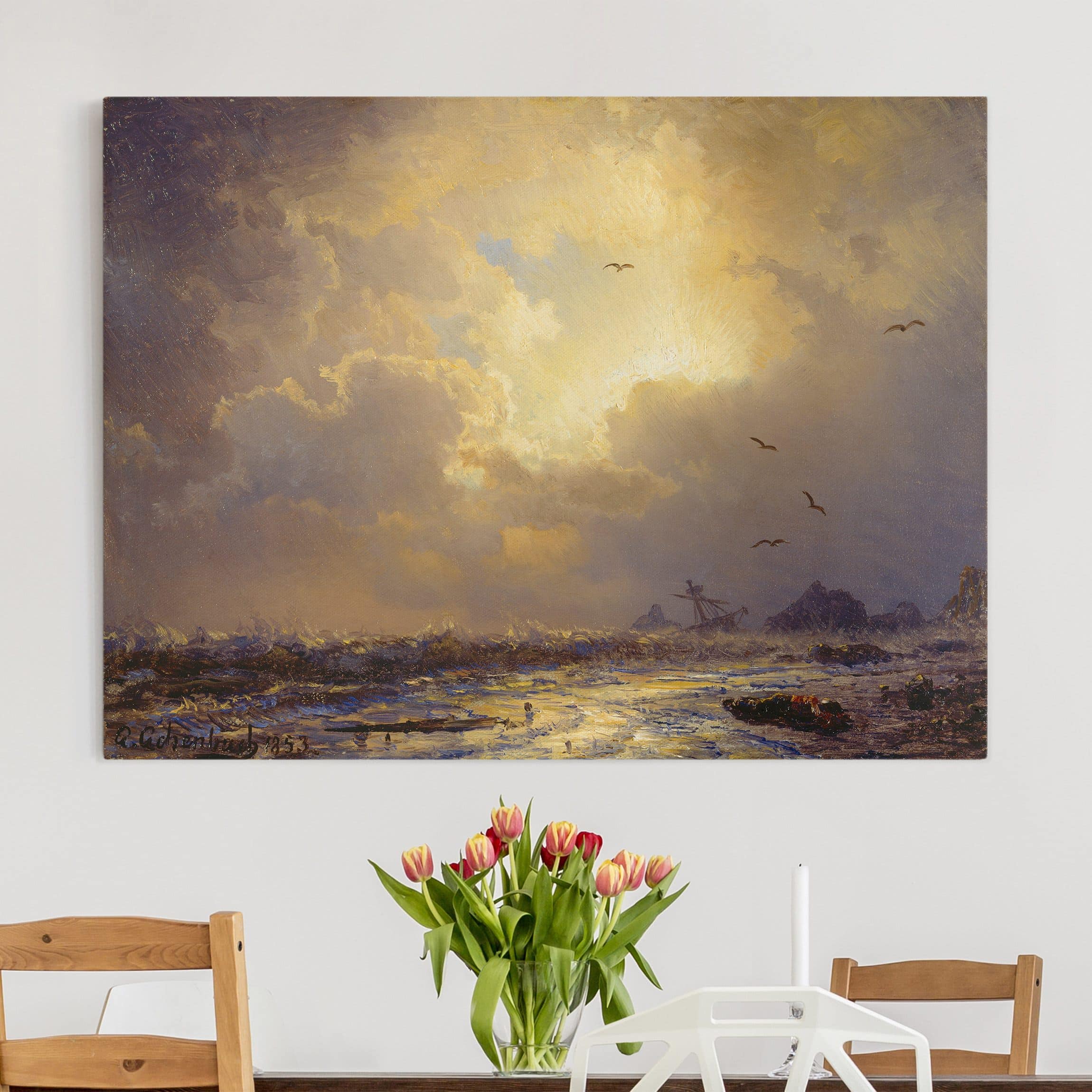 Leinwandbild Kunstdruck Andreas Achenbach - Nach dem Sturm
