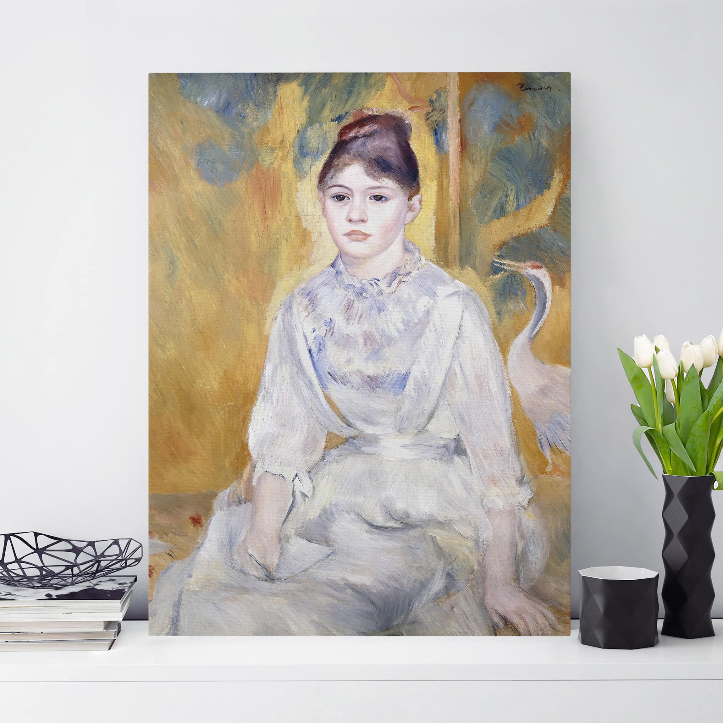 Leinwandbild Kunstdruck Auguste Renoir - Junges Mädchen mit Schwan