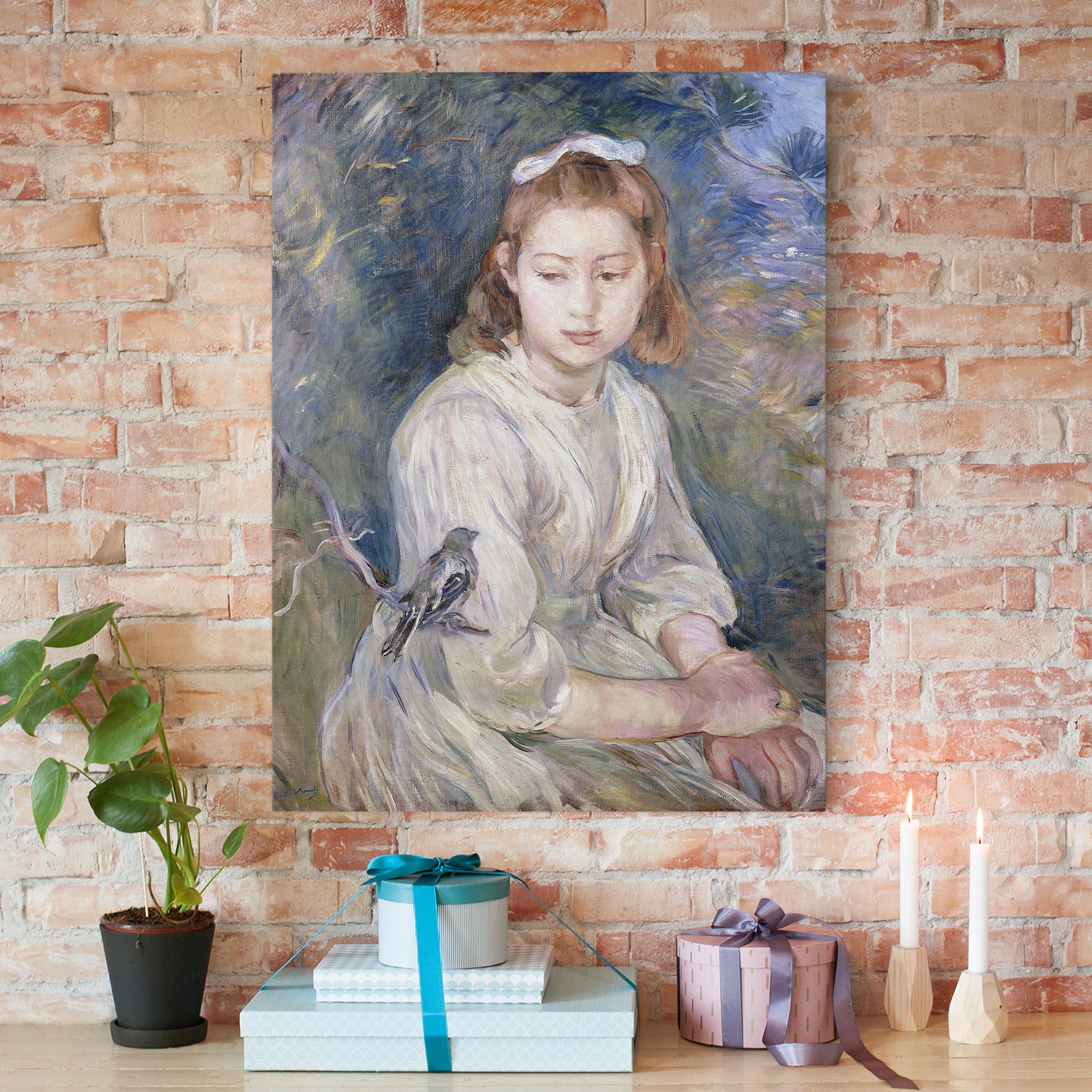 Leinwandbild - Hochformat Berthe Morisot - Junges Mädchen