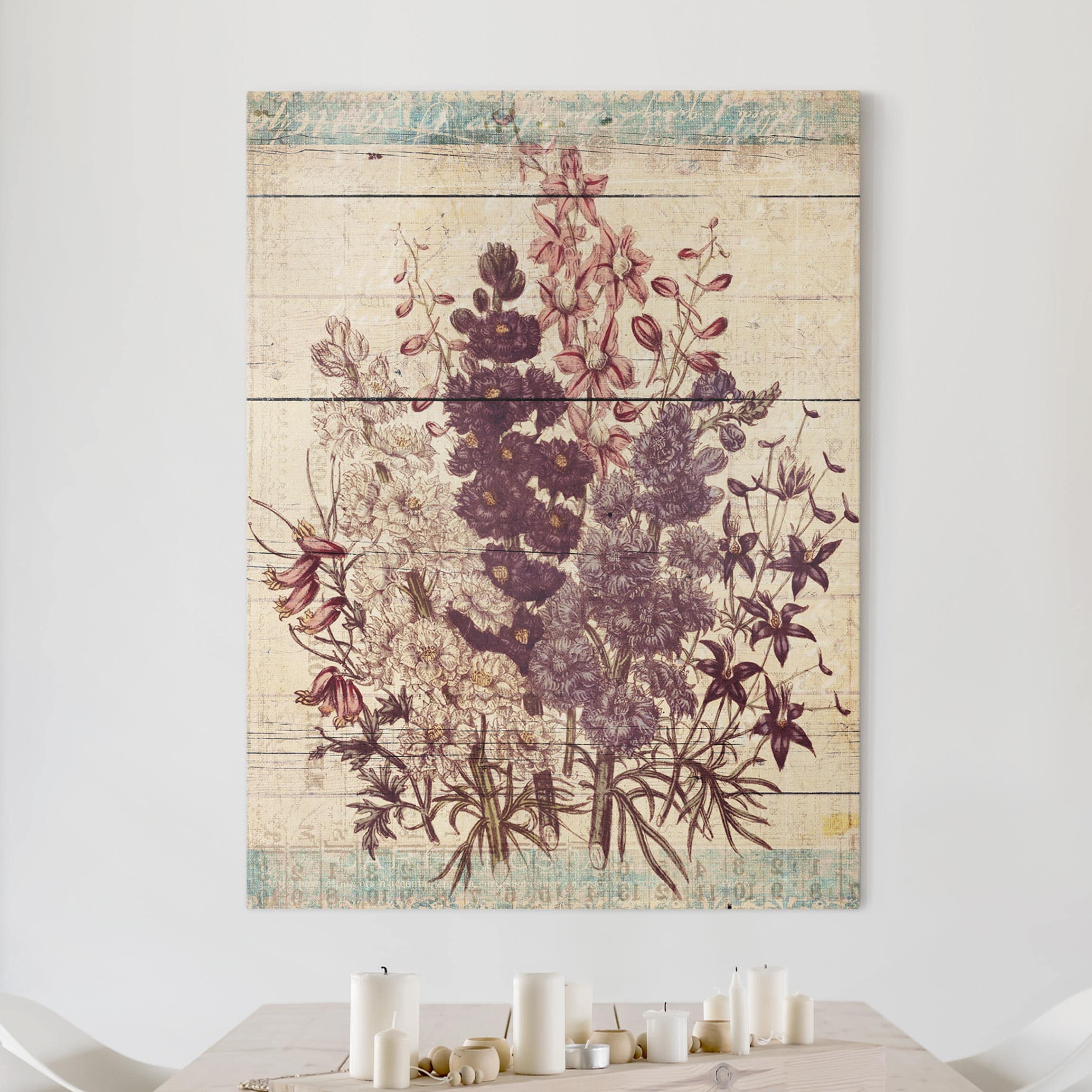 Leinwandbild - Hochformat Botanischer Vintage Strauss