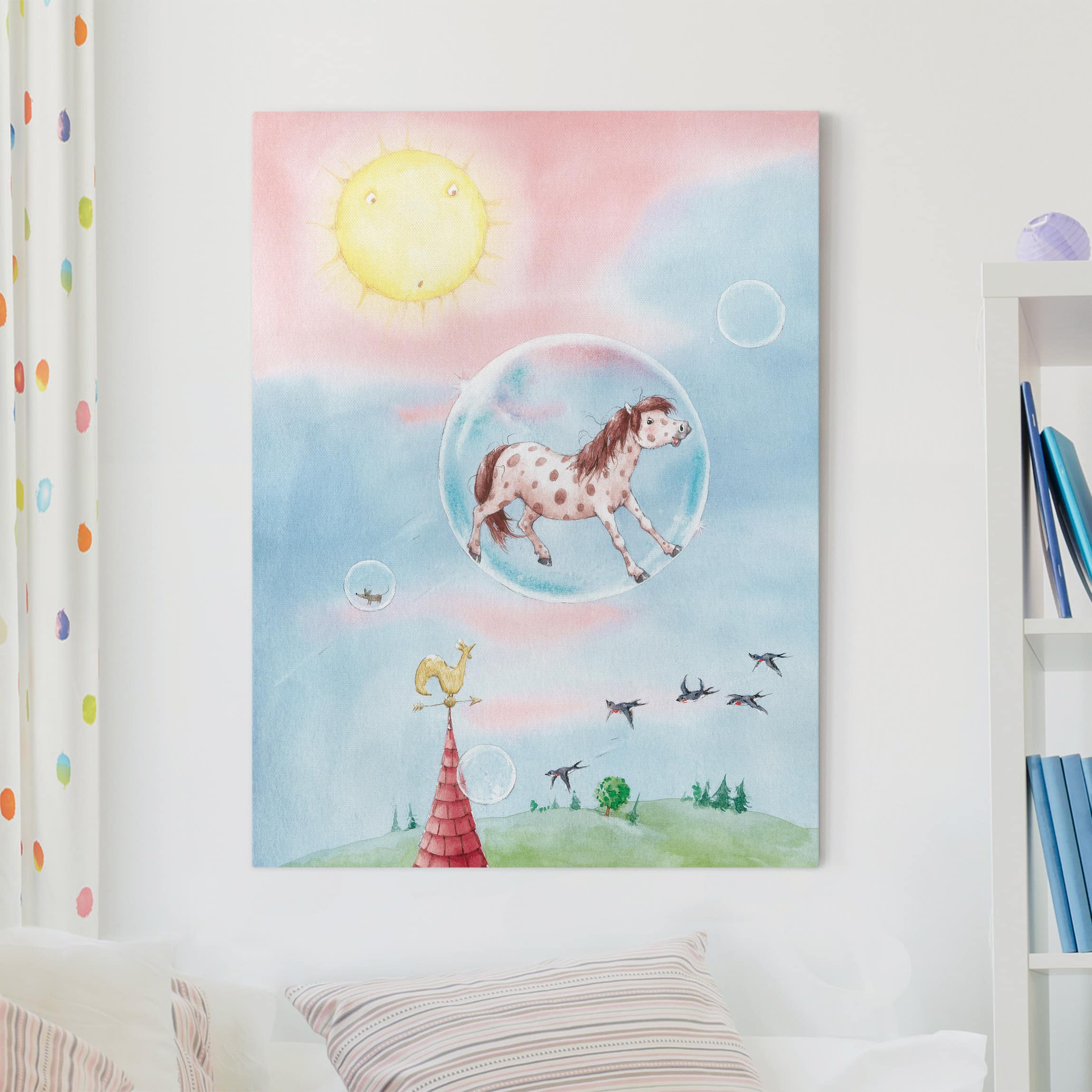 Leinwandbild Kinderzimmer Zauberpony Geschichten - Das Seifenblasenpony