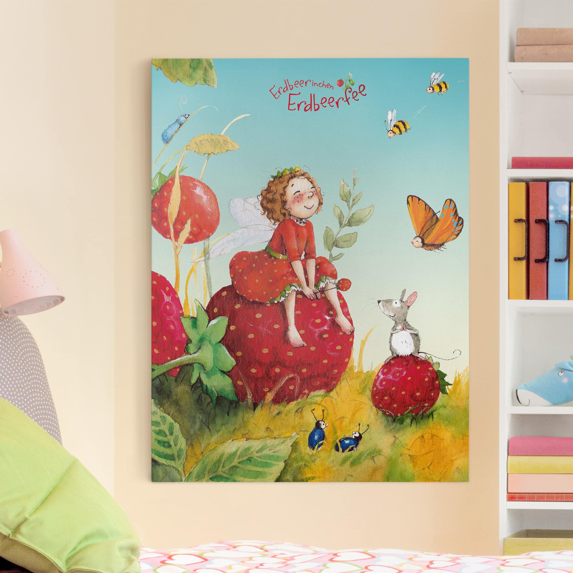 Leinwandbild Kinderzimmer Erdbeerinchen Erdbeerfee - Zauberhaft