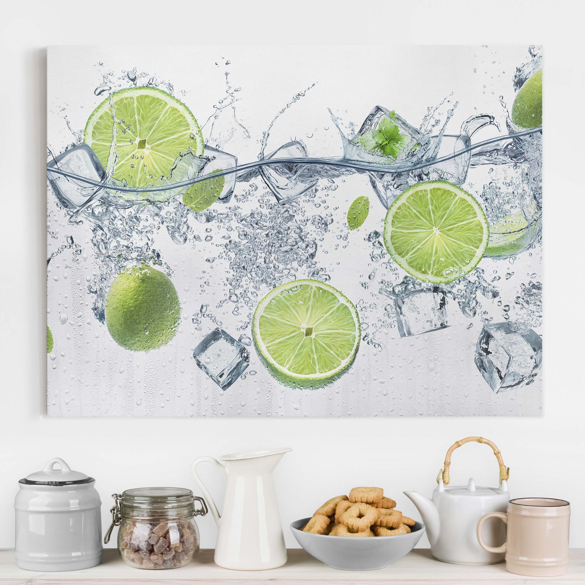 Leinwandbild Küche Erfrischende Limette