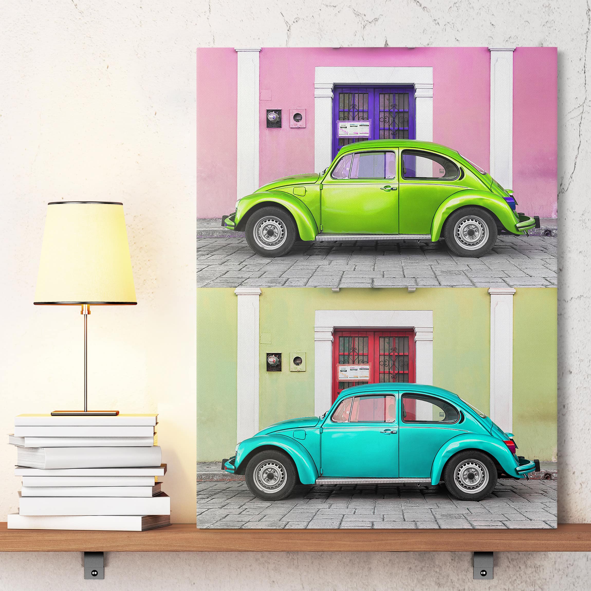 Leinwandbild - Hochformat Farbige Beetles