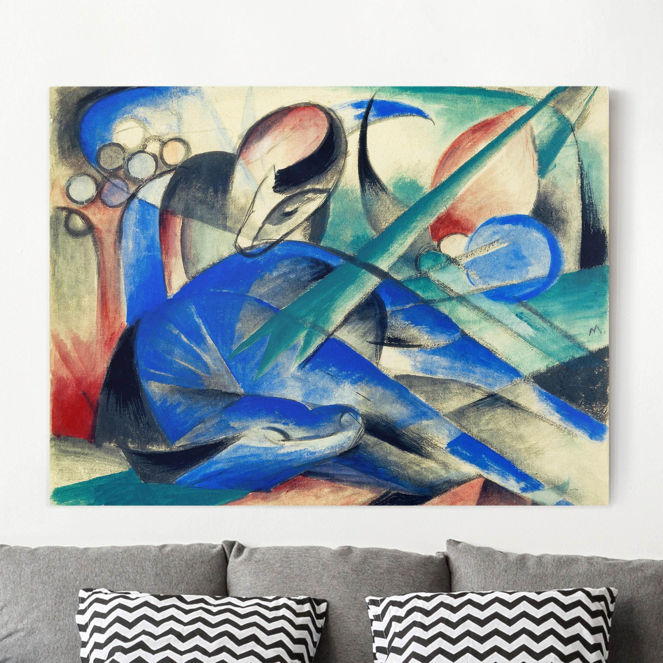 Leinwandbild - Querformat Franz Marc - Träumendes Pferd