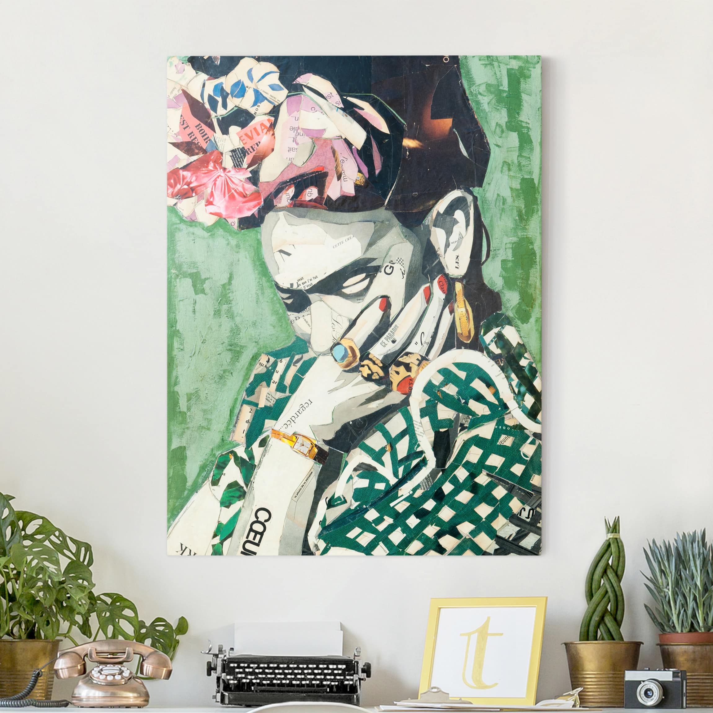Leinwandbild - Hochformat Frida Kahlo - Collage No.3