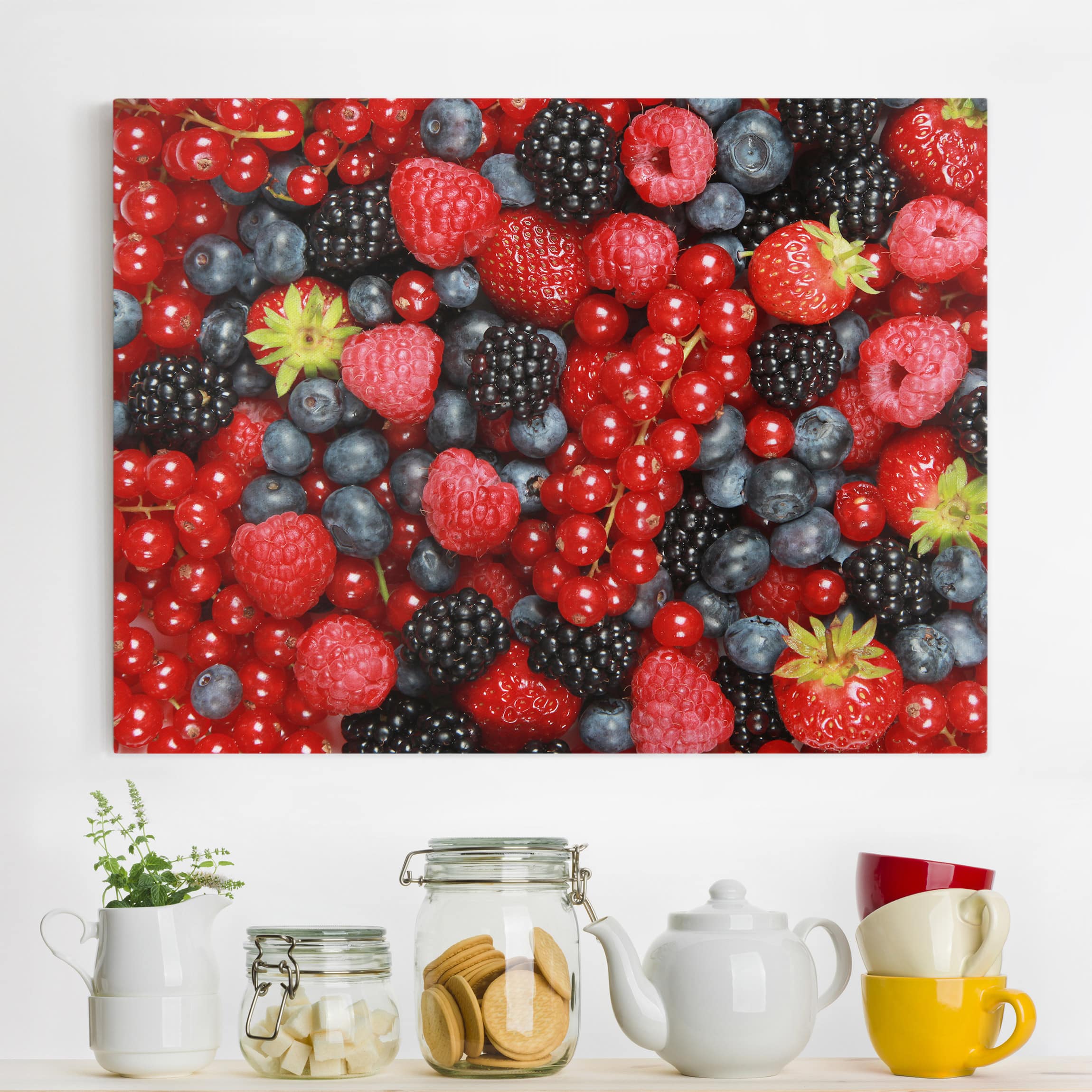Leinwandbild Küche Fruchtige Waldbeeren