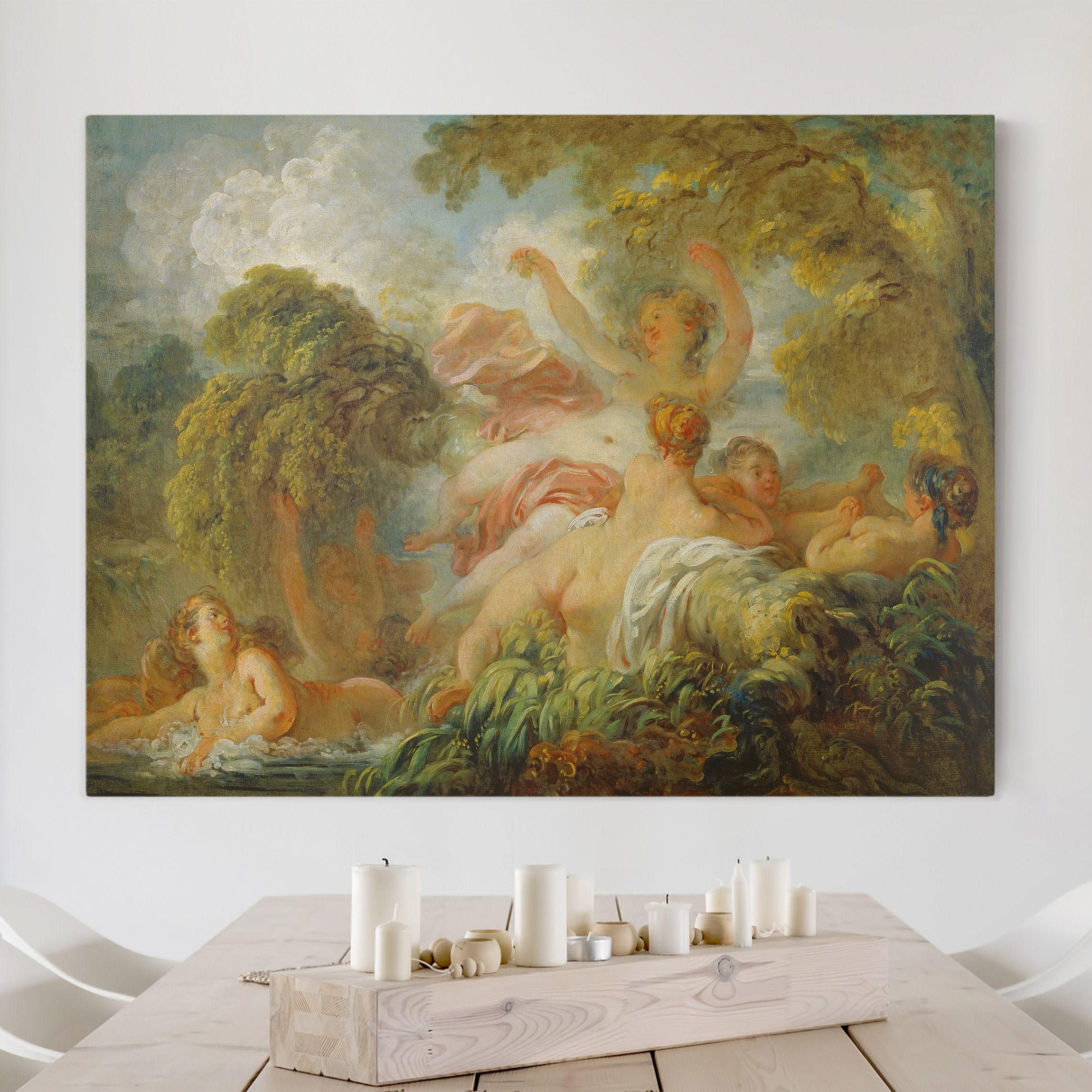 Leinwandbild Kunstdruck Jean Honoré Fragonard - Badende Mädchen