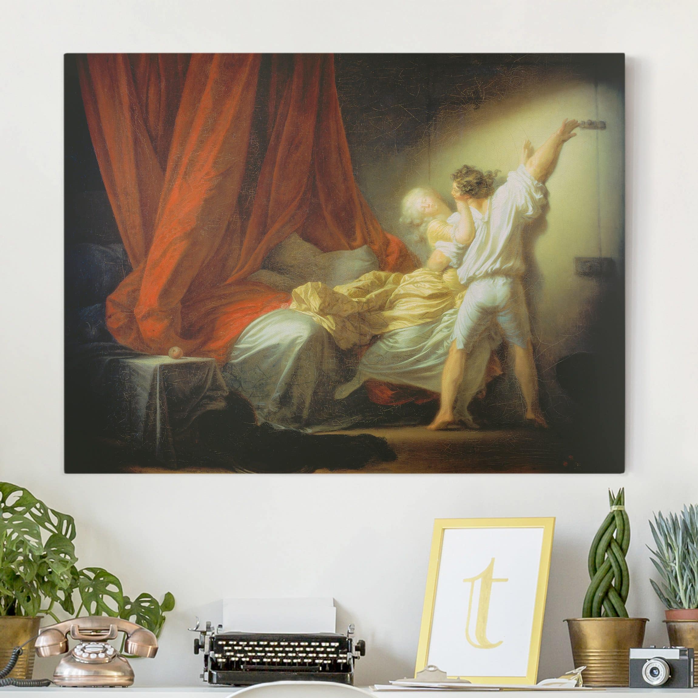 Leinwandbild Kunstdruck Jean Honoré Fragonard - Der Riegel