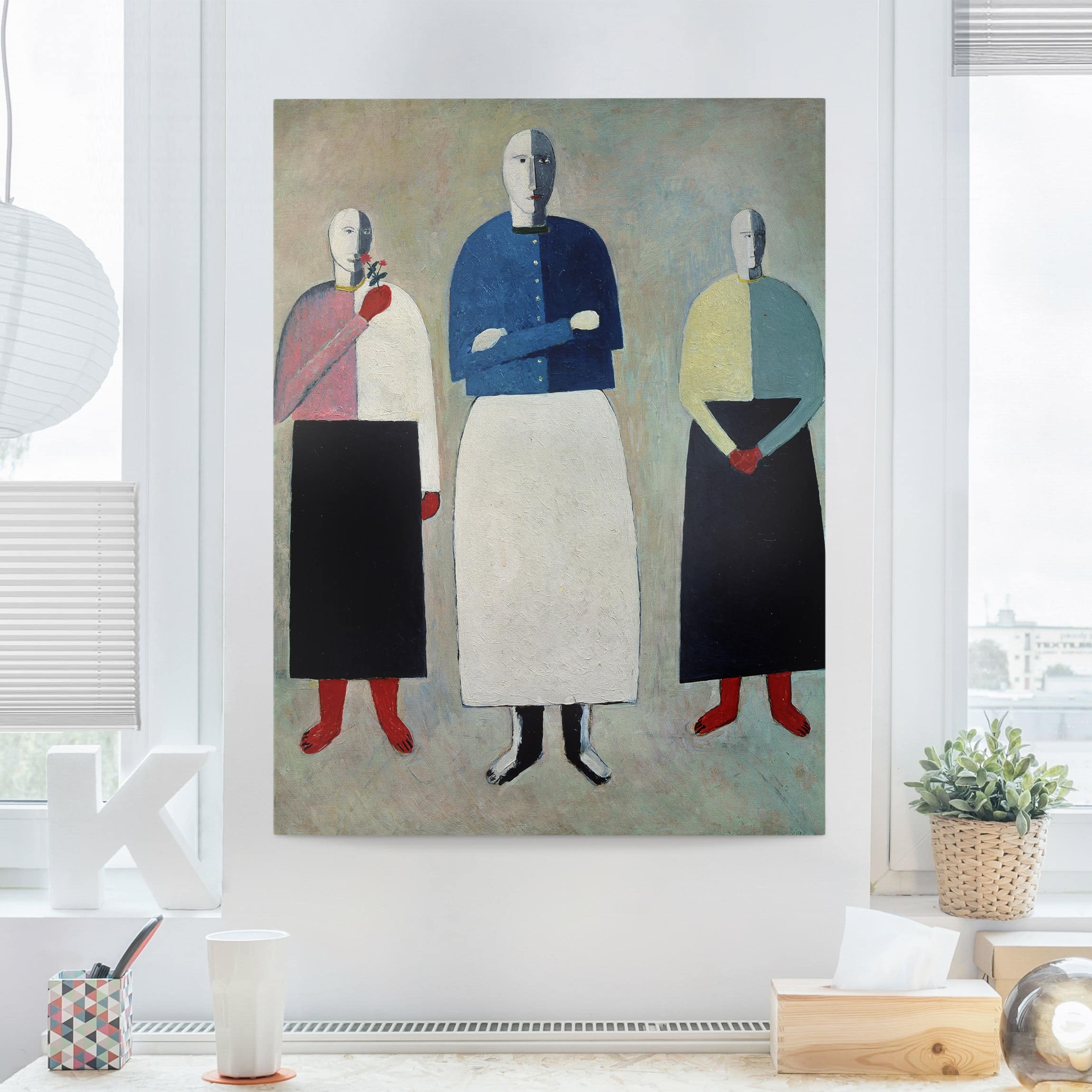 Leinwandbild Kunstdruck Kasimir Malewitsch - Drei Mädchen