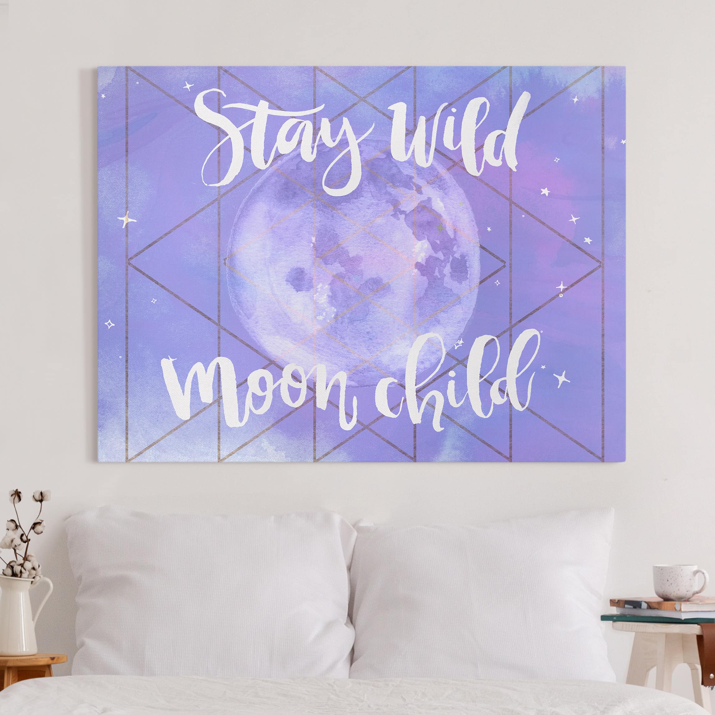 Leinwandbild Spruch Mond-Kind - Stay wild