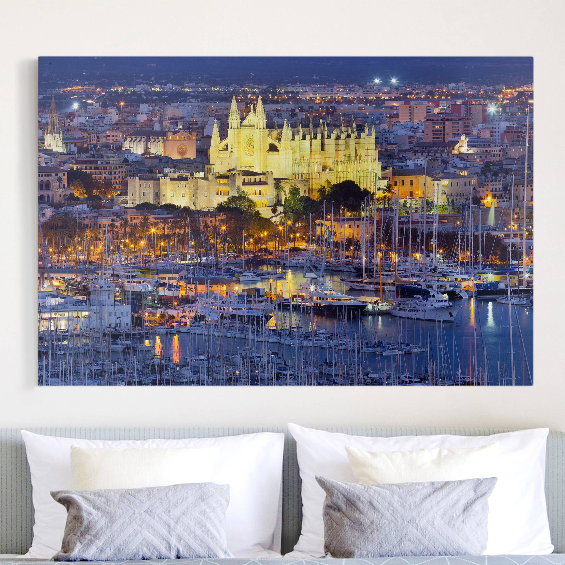 Leinwandbild Architektur & Skyline Palma de Mallorca City Skyline und Hafen