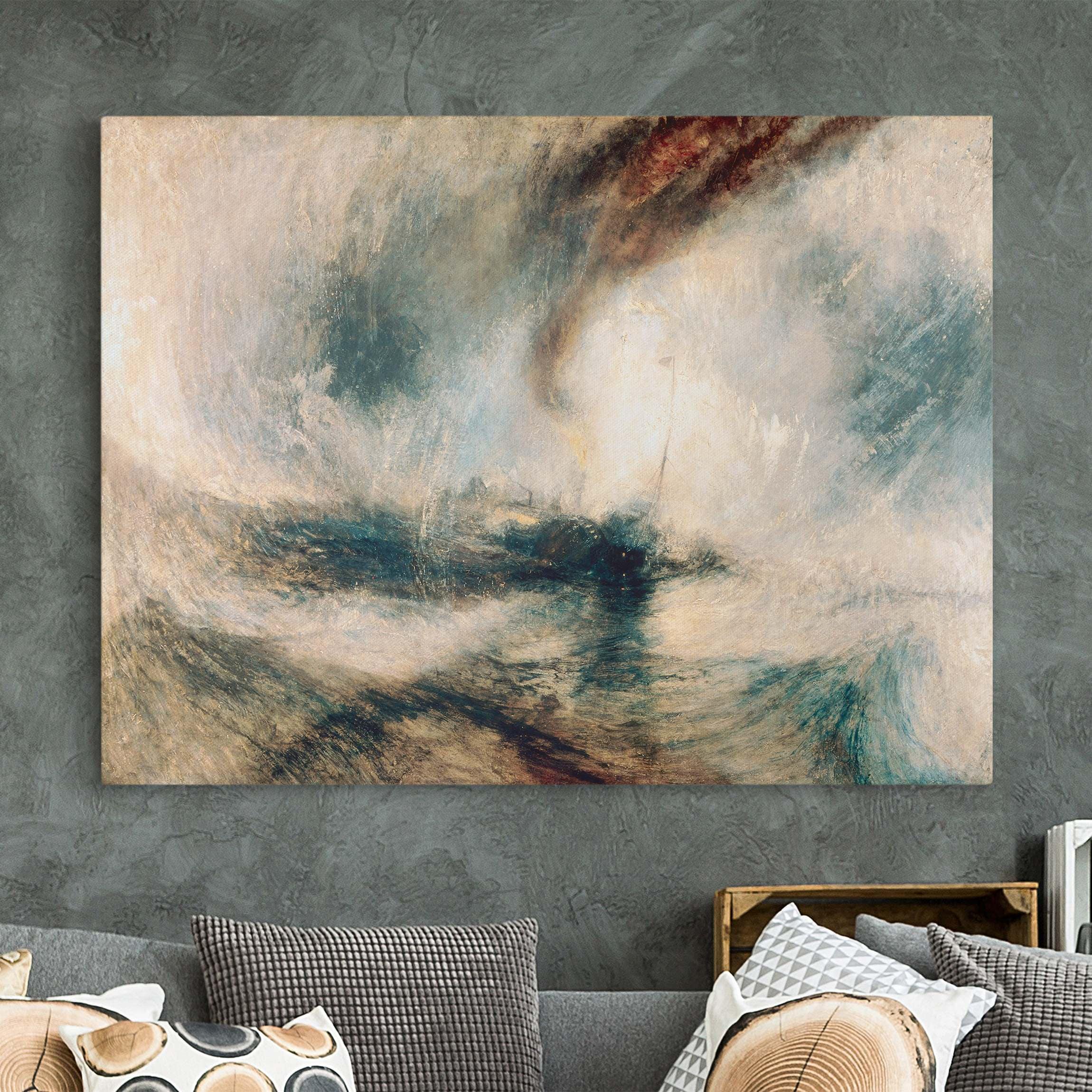 Leinwandbild - Querformat William Turner - Schneesturm über Meer
