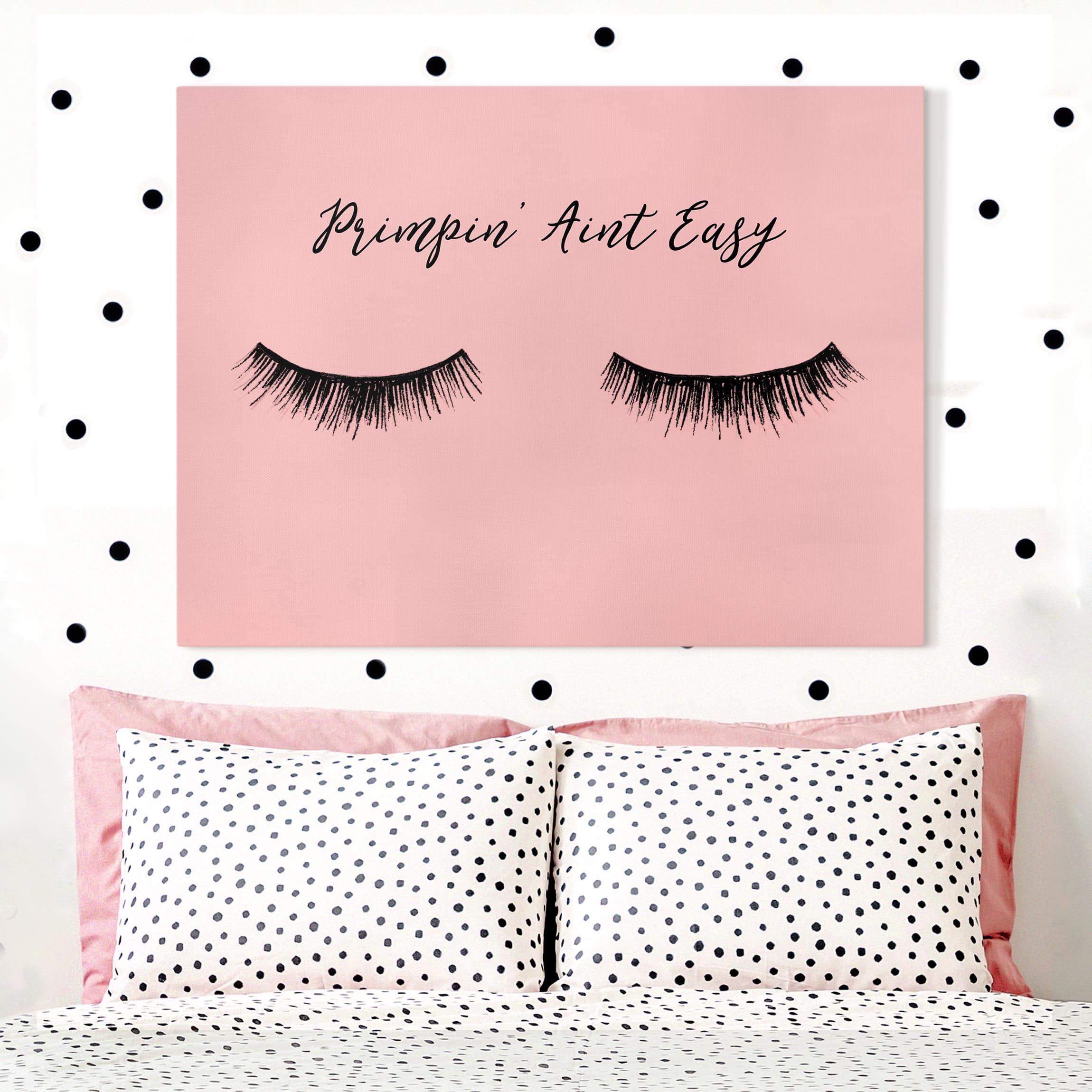 Leinwandbild Spruch Wimpern Chat - Primpin'