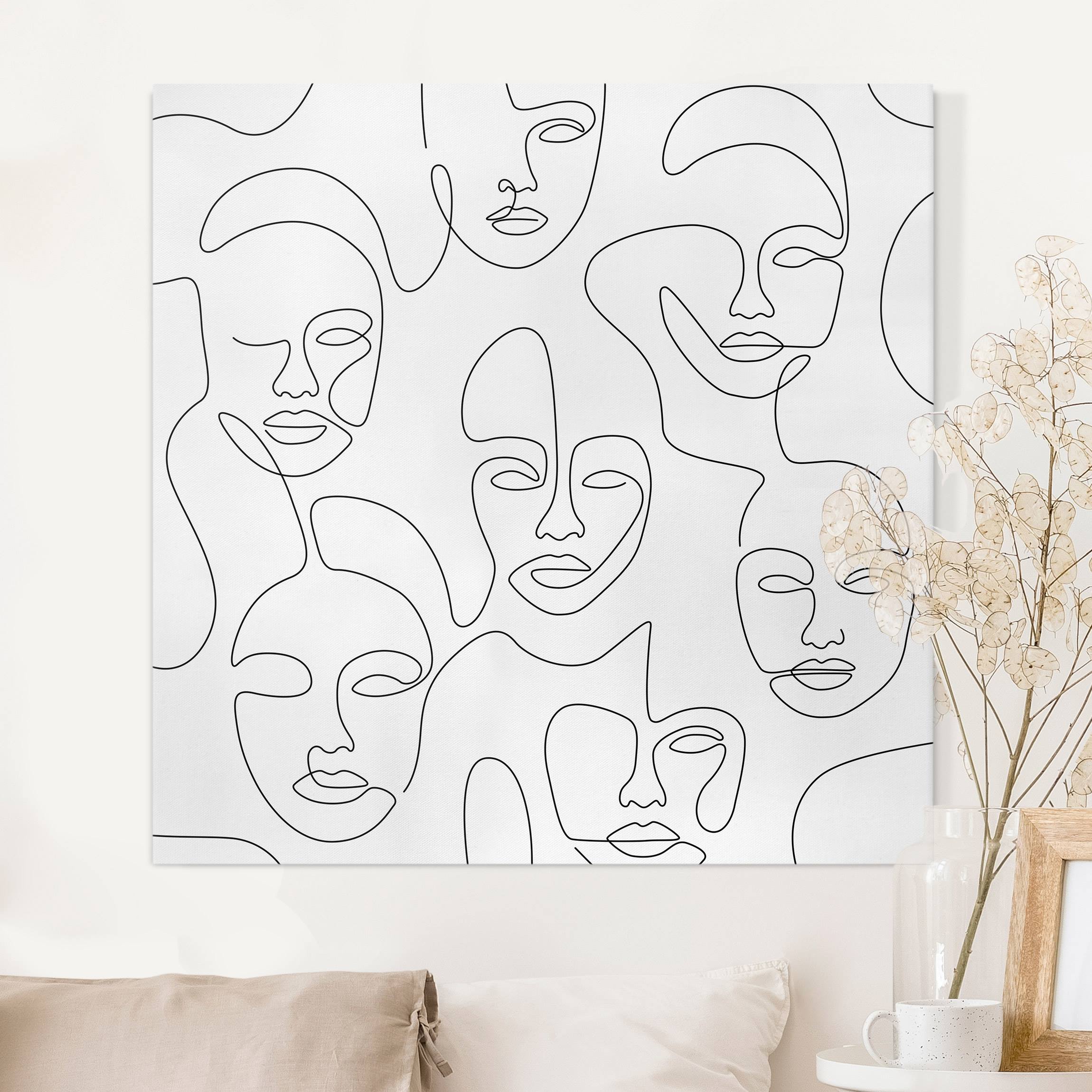 Leinwandbild Line Art - Beauty Portraits