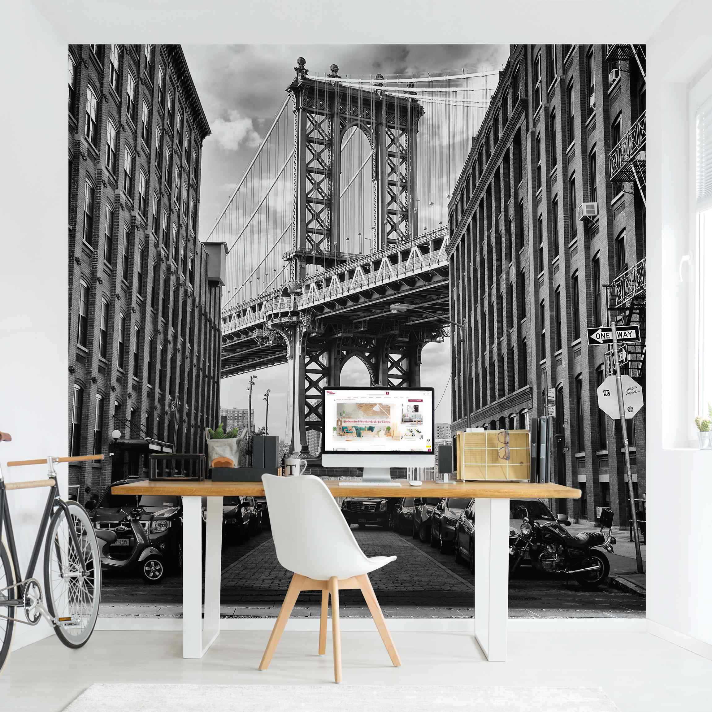 Fototapete 3D-Optik Manhattan Bridge in America