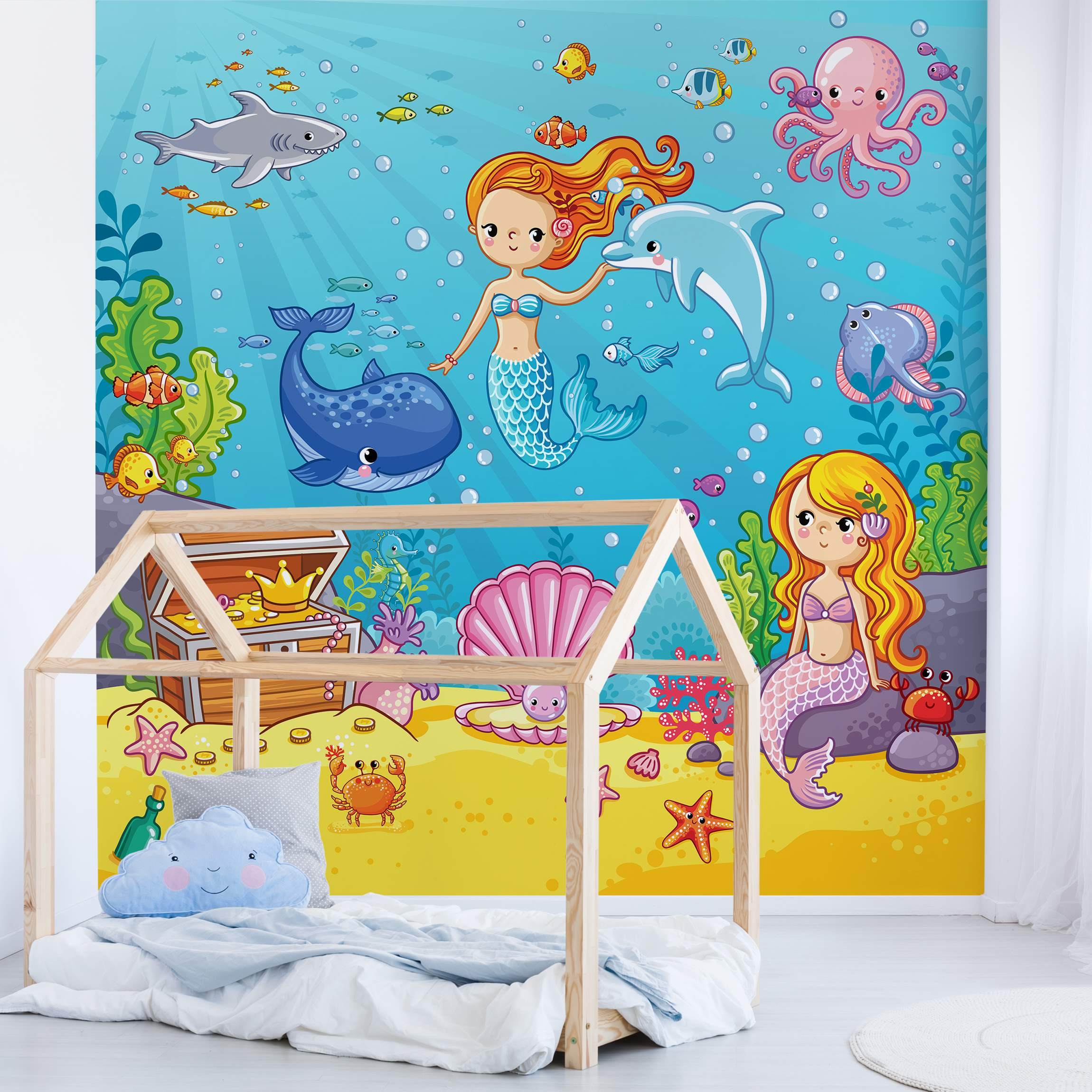 Fototapete Kinderzimmer Meerjungfrau - Unterwasserwelt