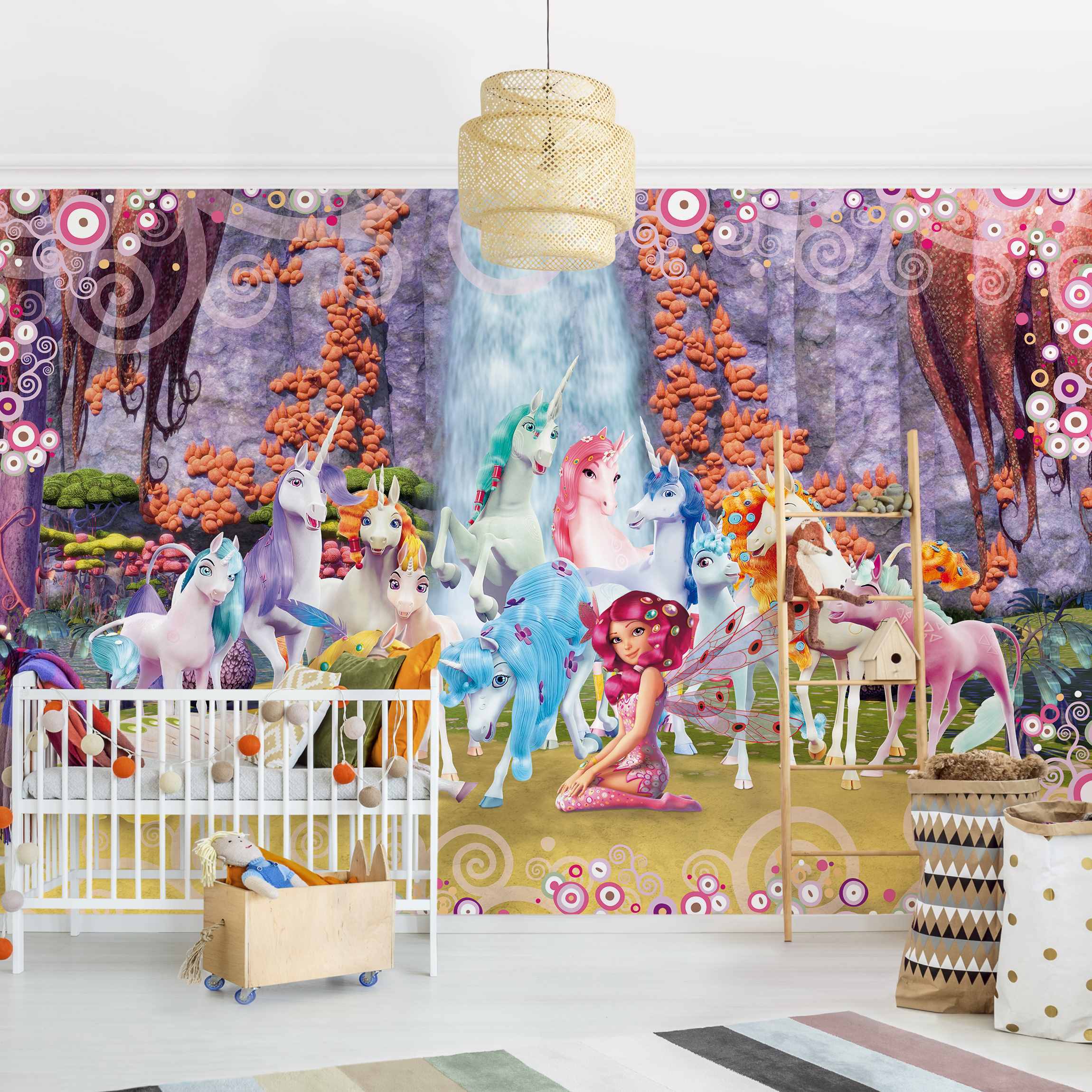 Fototapete Kinderzimmer Mia and me - Mia und Onchao mit den Einhörnern von Centopia