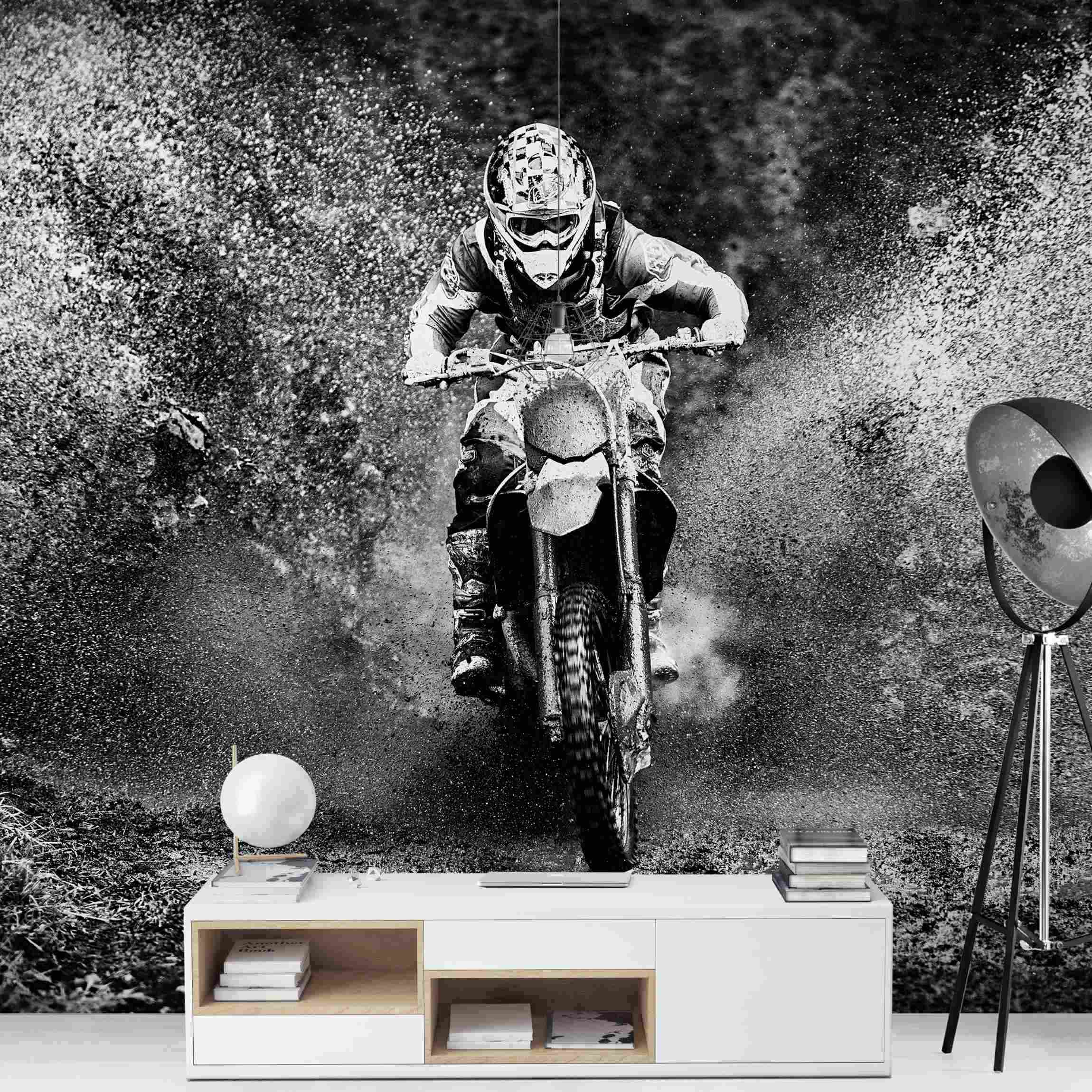 Fototapete Kinderzimmer Motocross im Schlamm