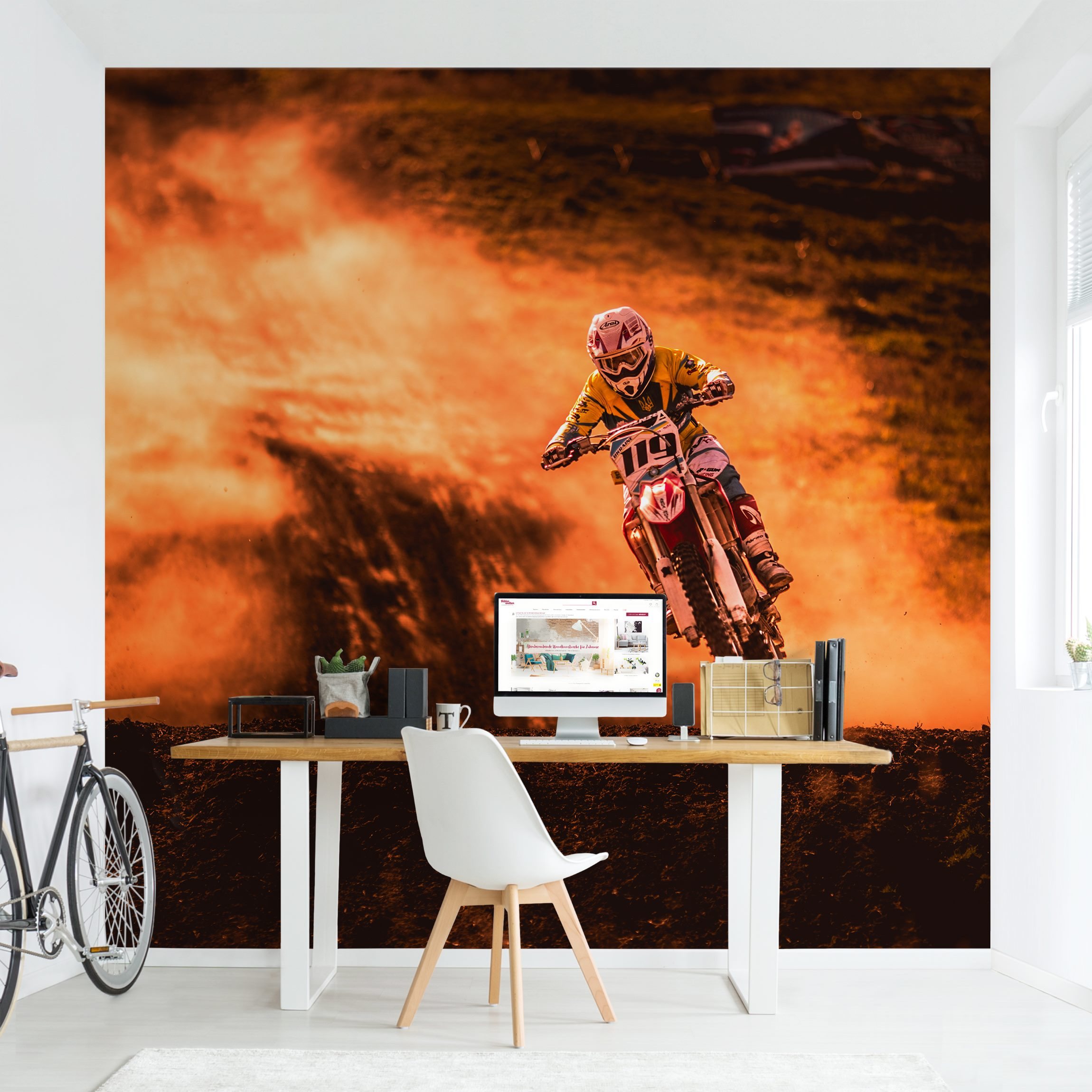 Fototapete Kinderzimmer Motocross im Staub