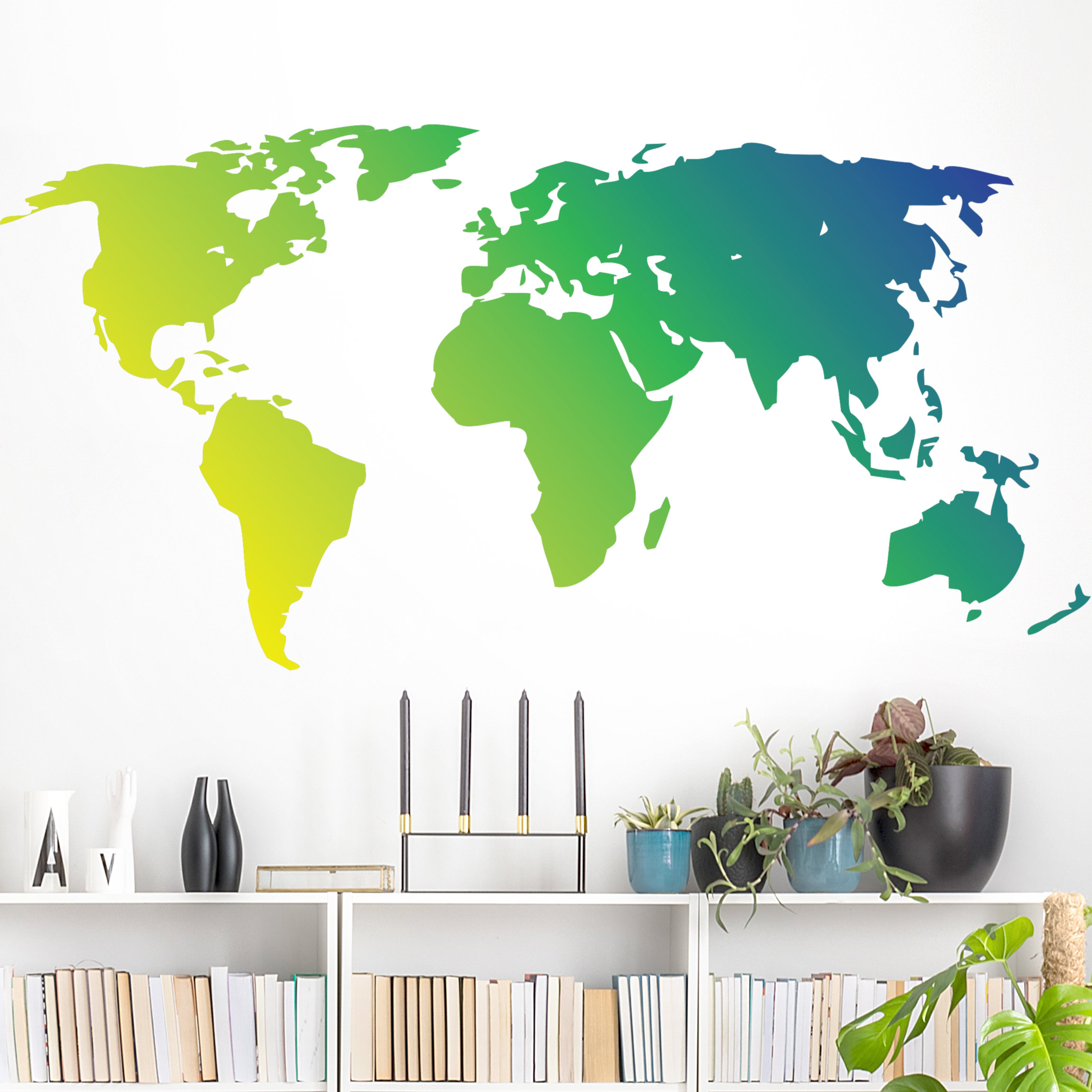 Wandtattoo No.213 Weltkarte Grün