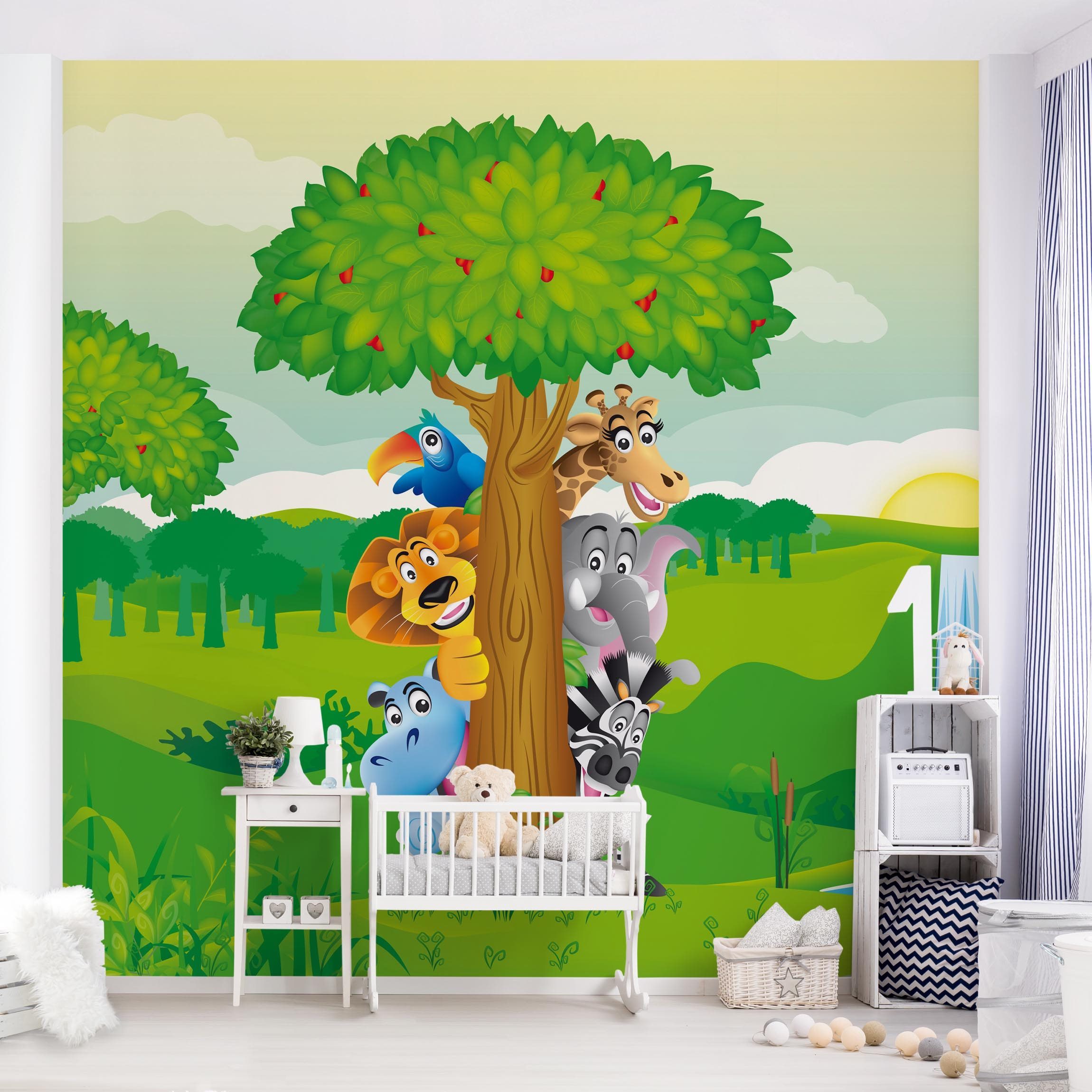 Fototapete Kinderzimmer No.BF1 Dschungeltiere