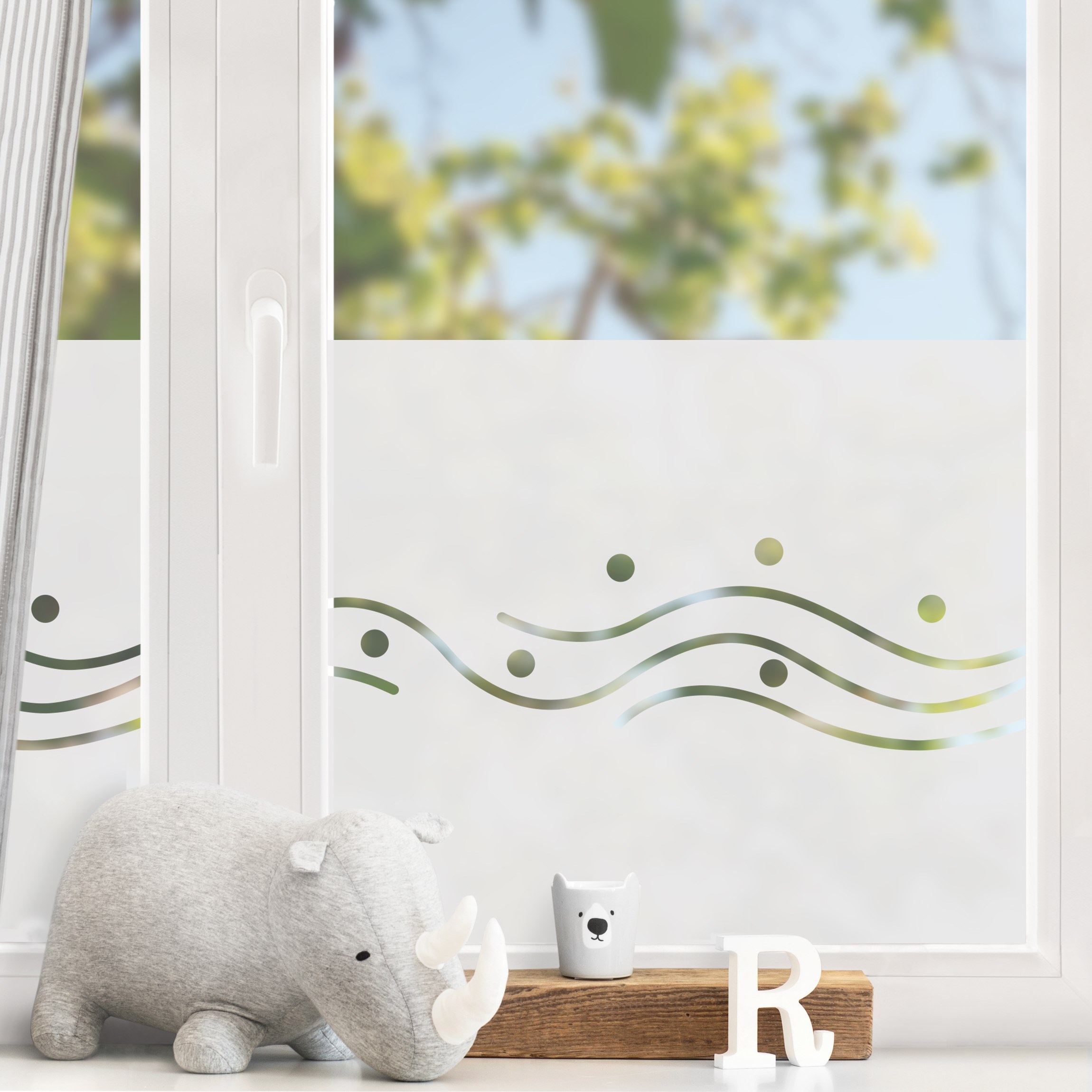 Fensterfolie No.UL952 Wellen und Kreise II