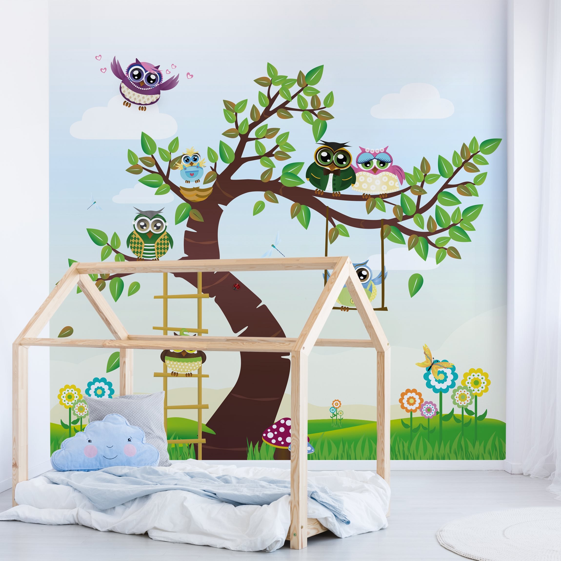 Fototapete Kinderzimmer No.YK23 Lustiger Eulenbaum