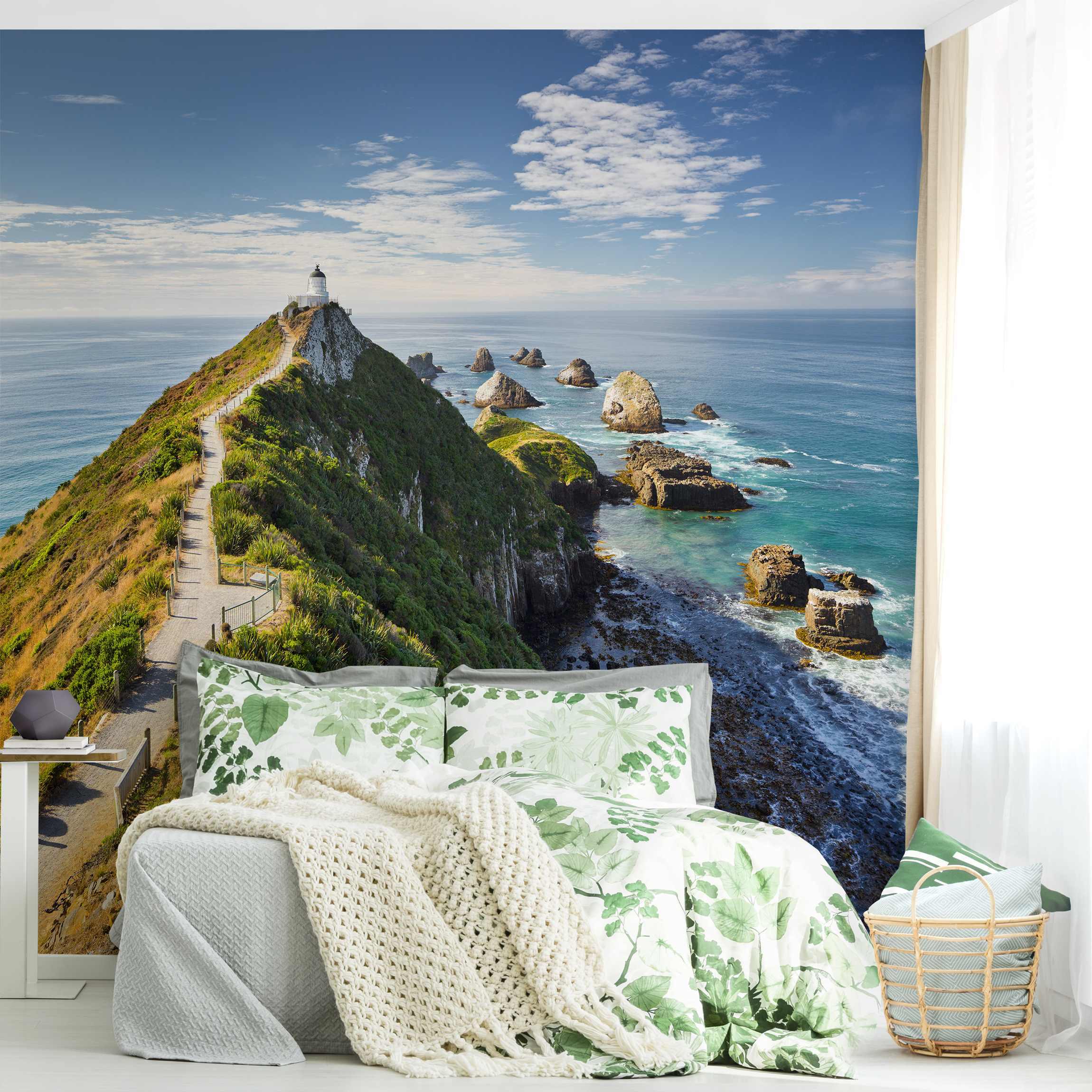 Fototapete Strand Nugget Point Leuchtturm und Meer Neuseeland