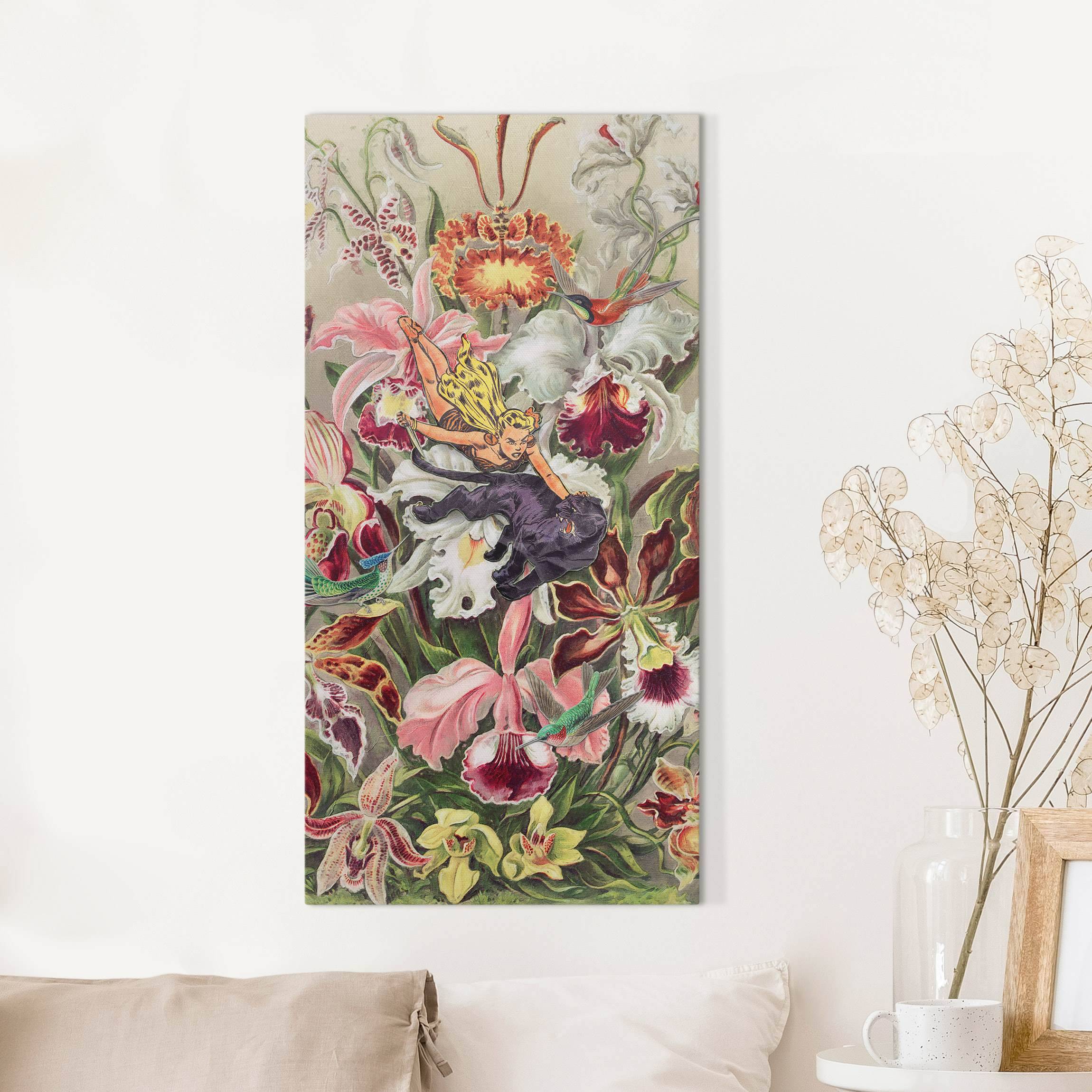 Leinwandbild Nymphe mit Orchideen
