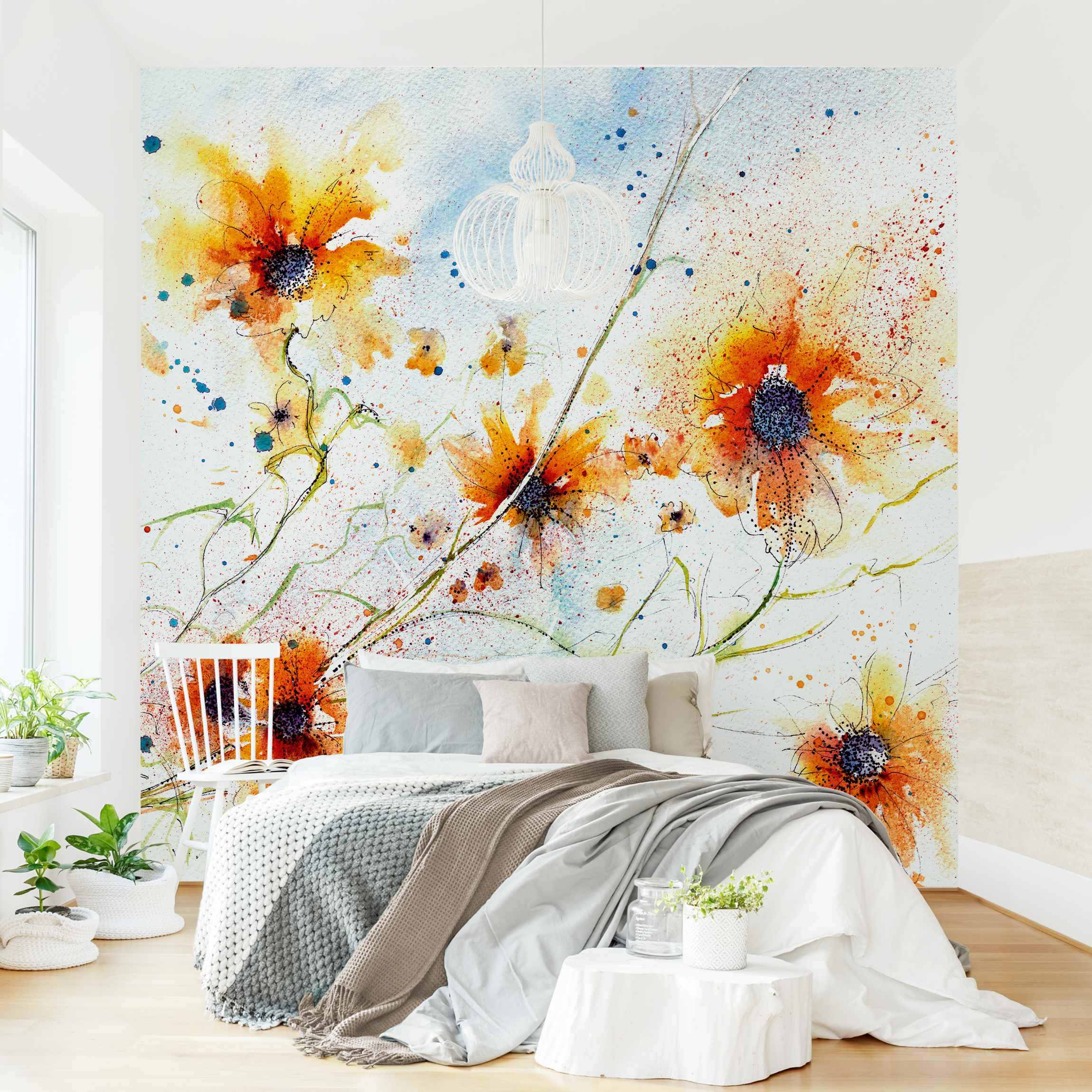 Fototapete Painted Flowers