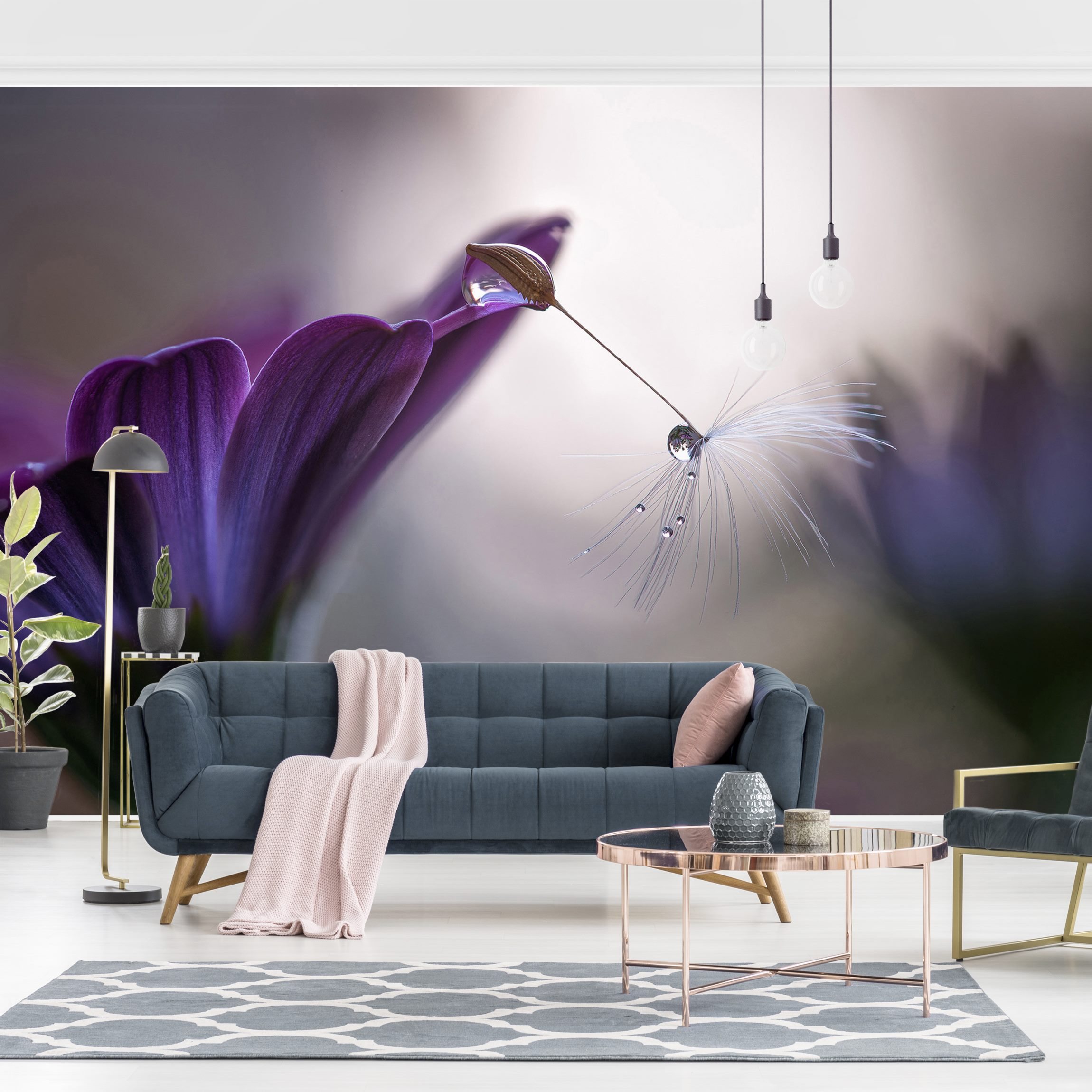 Fototapete Blumen Purple Rain