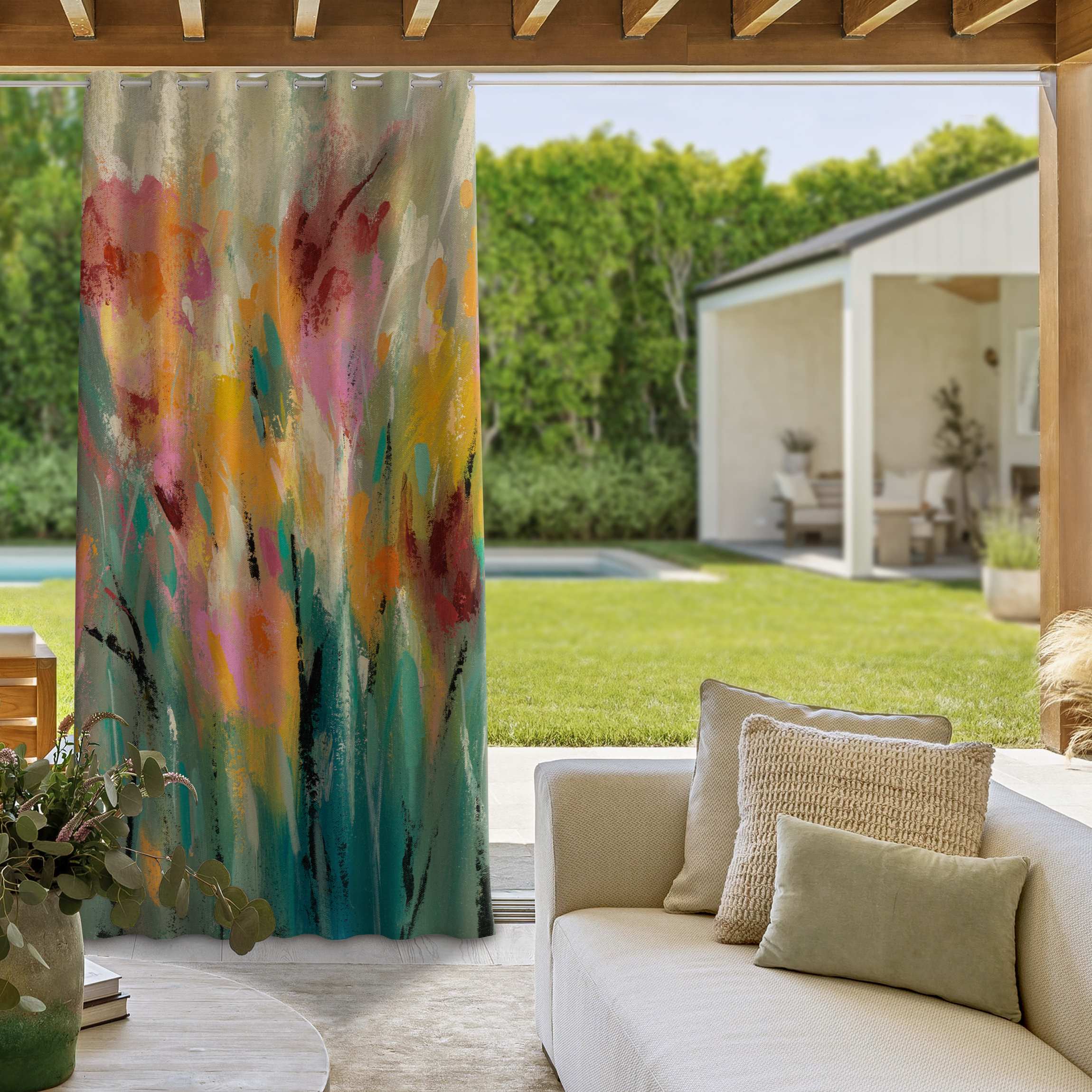 Outdoorvorhang Sommer im Garten