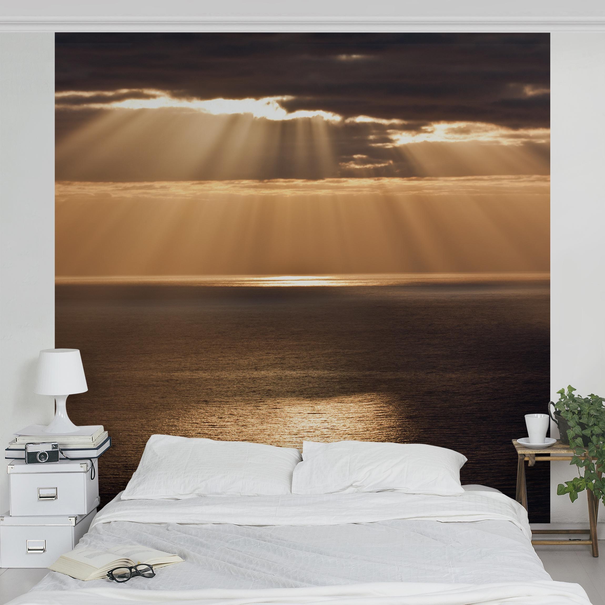 Fototapete Sonnenstrahlen über dem Meer