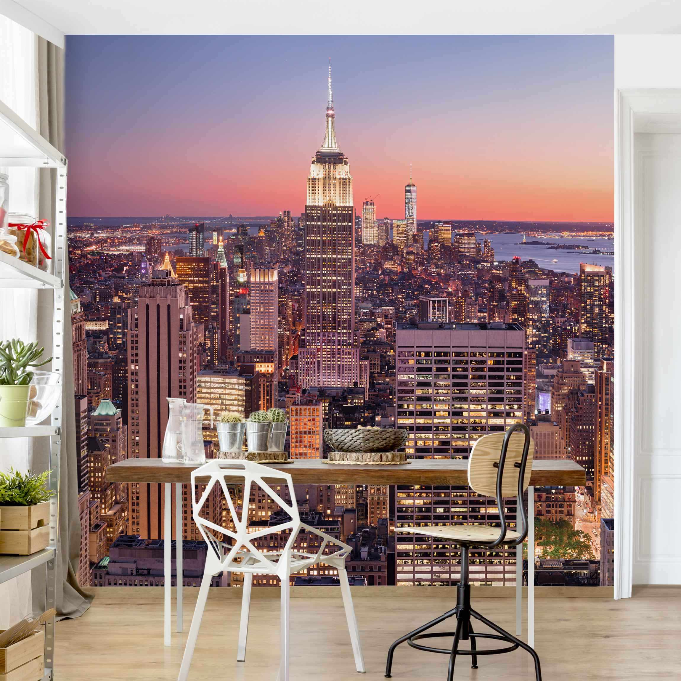 Fototapete Skyline Sonnenuntergang Manhattan New York City