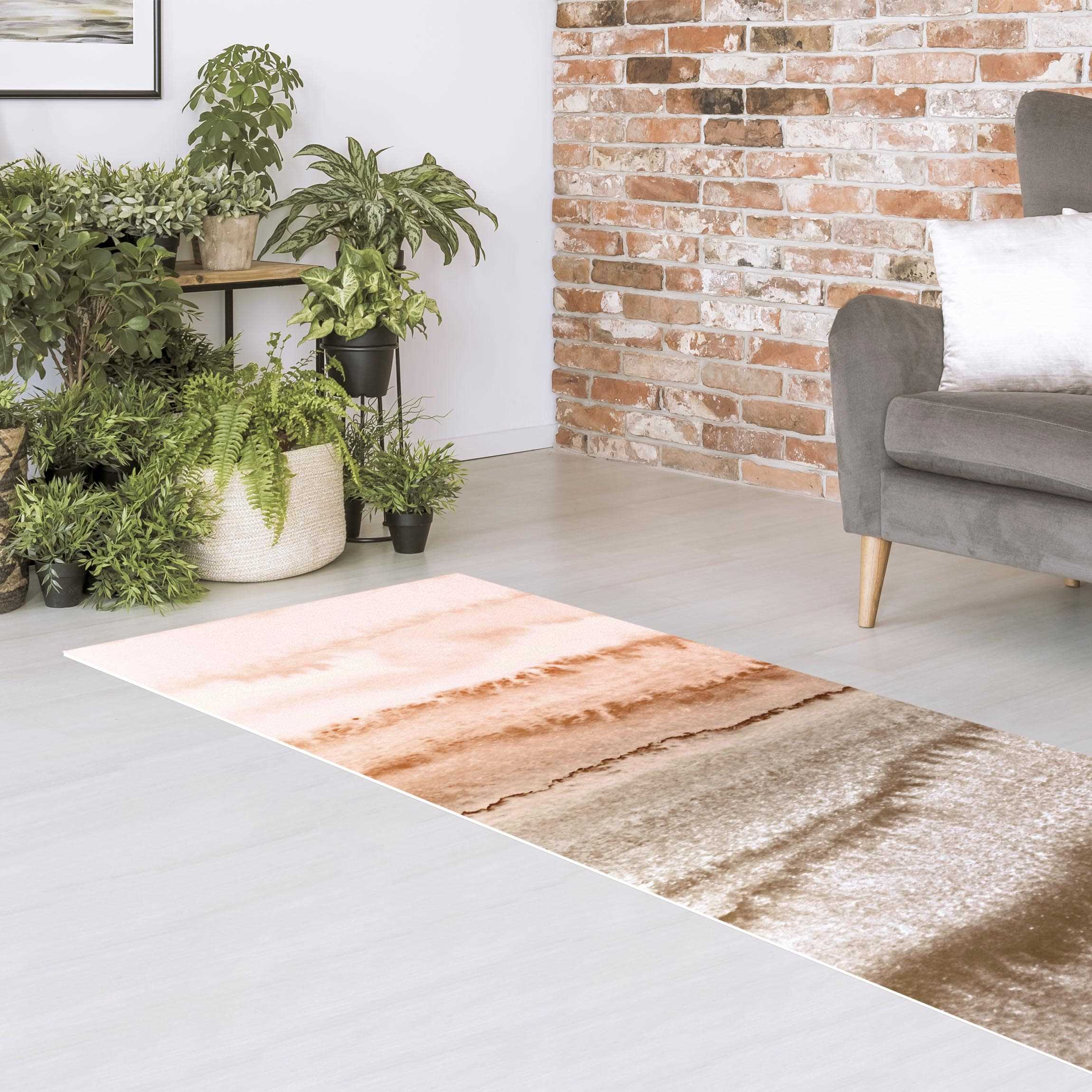 Vinylteppich Spiel der Farben Meeresrauschen in Sepia