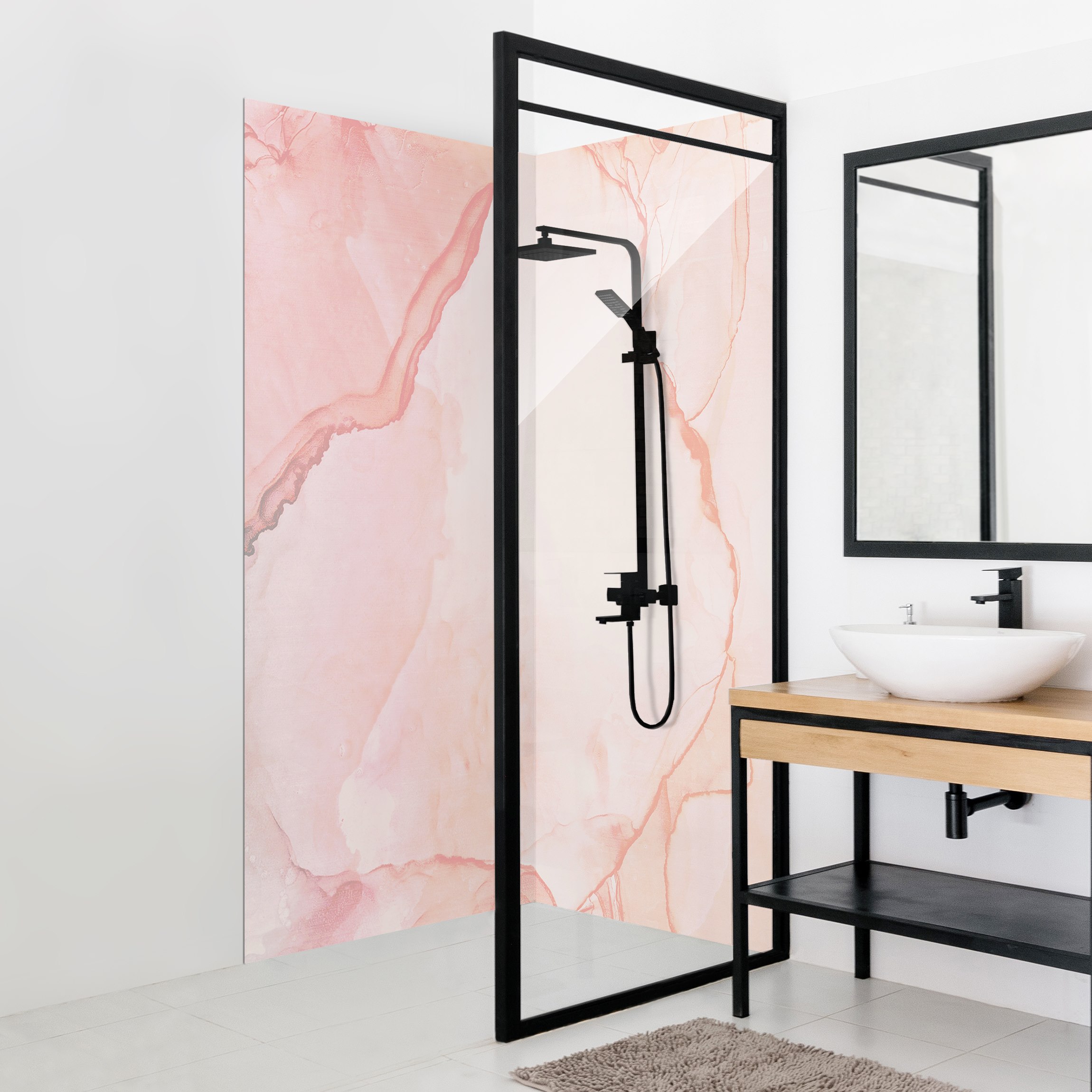 Duschrückwand Spiel der Farben Pastell Zuckerwatte