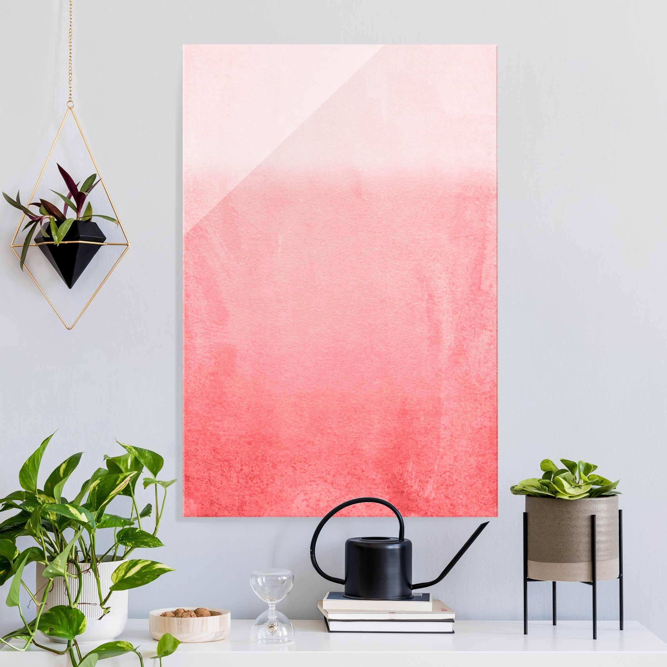 Glasbild Spiel der Farben Verblassende Koralle