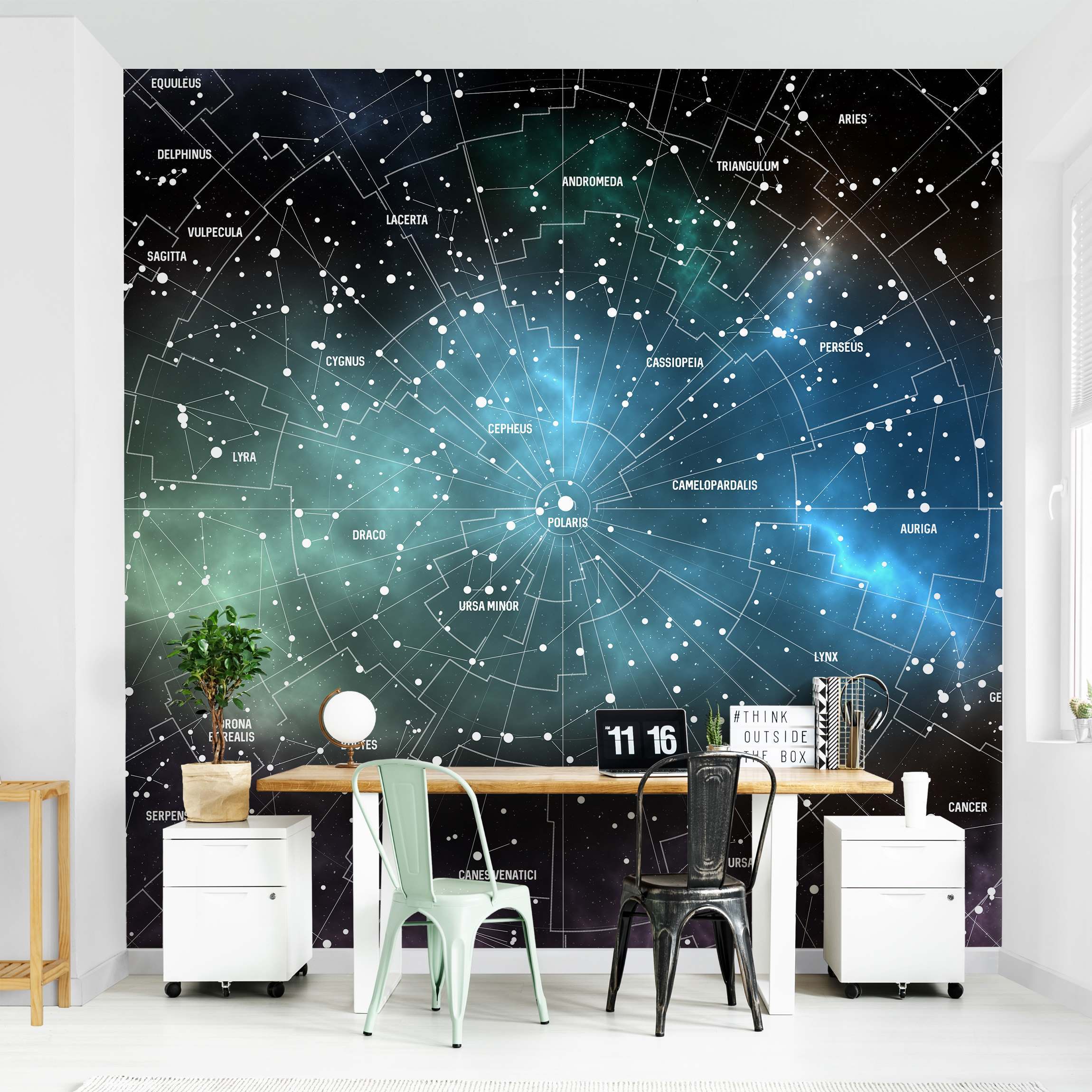 Mustertapete Sternbilder Karte Galaxienebel