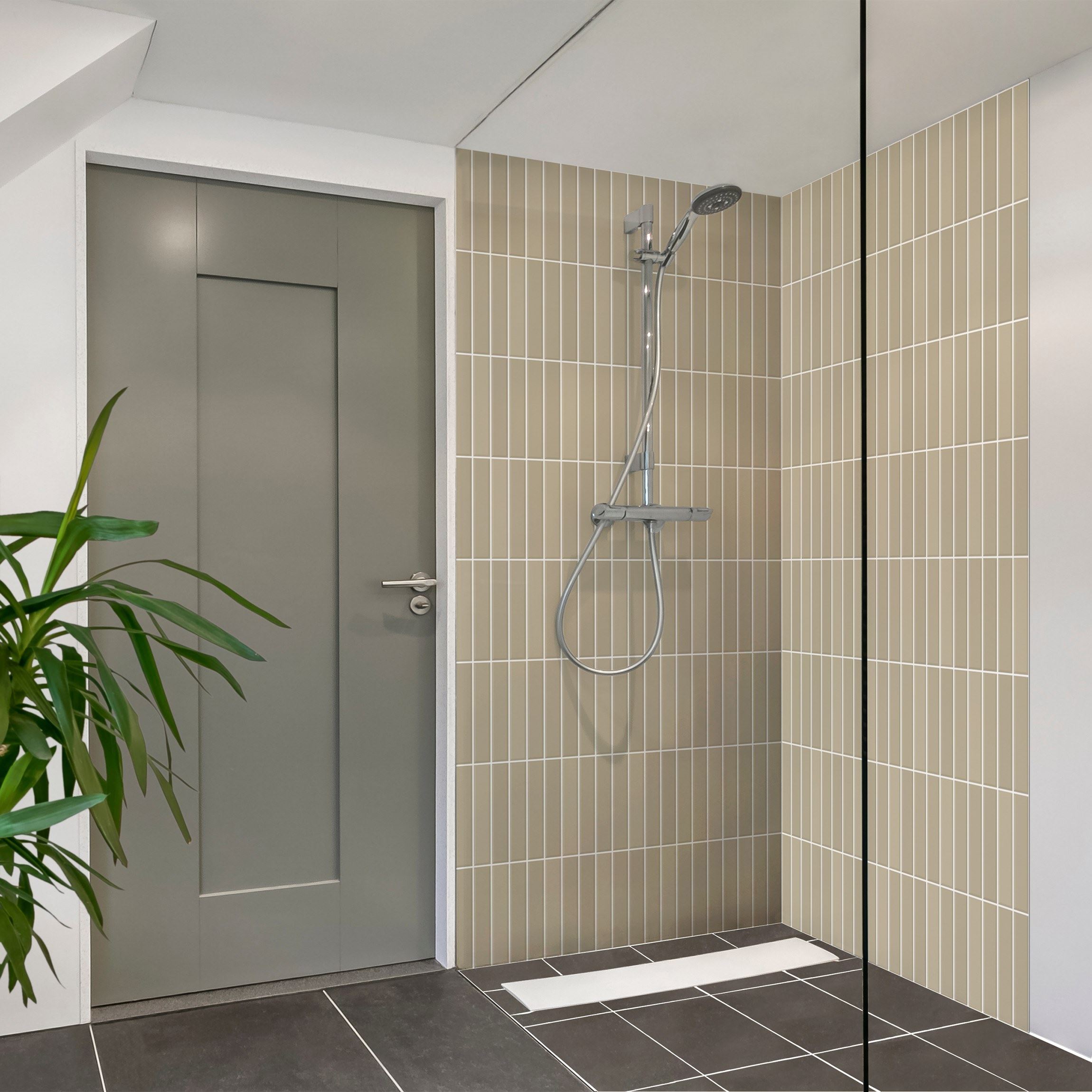 Duschrückwand Subway Fliesen - Beige