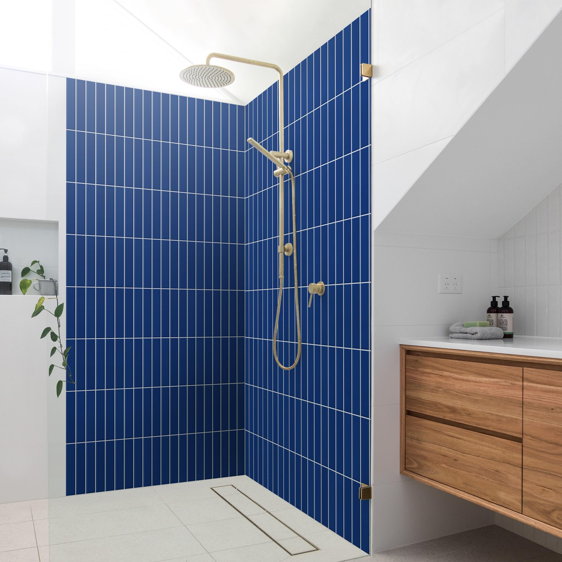 Duschrückwand Subway Fliesen - Blau