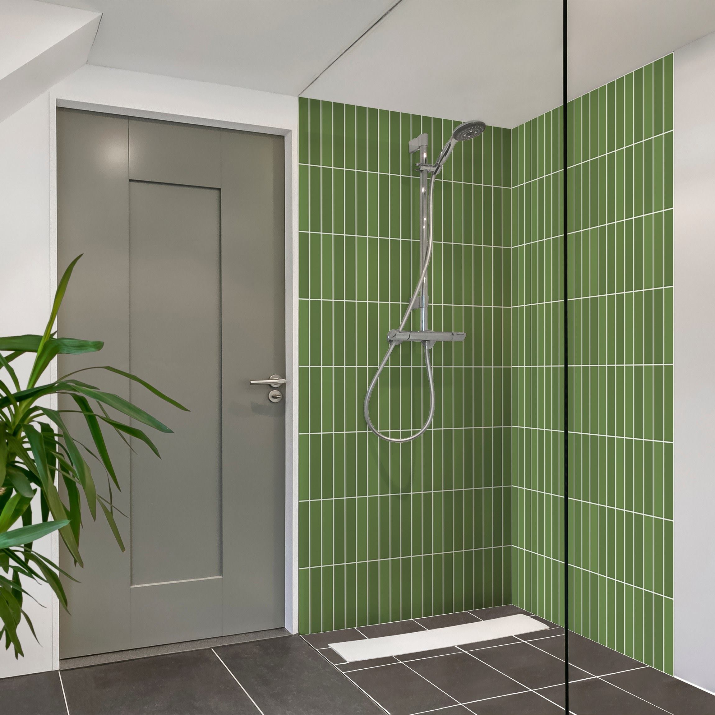 Duschrückwand Subway Fliesen - Grün