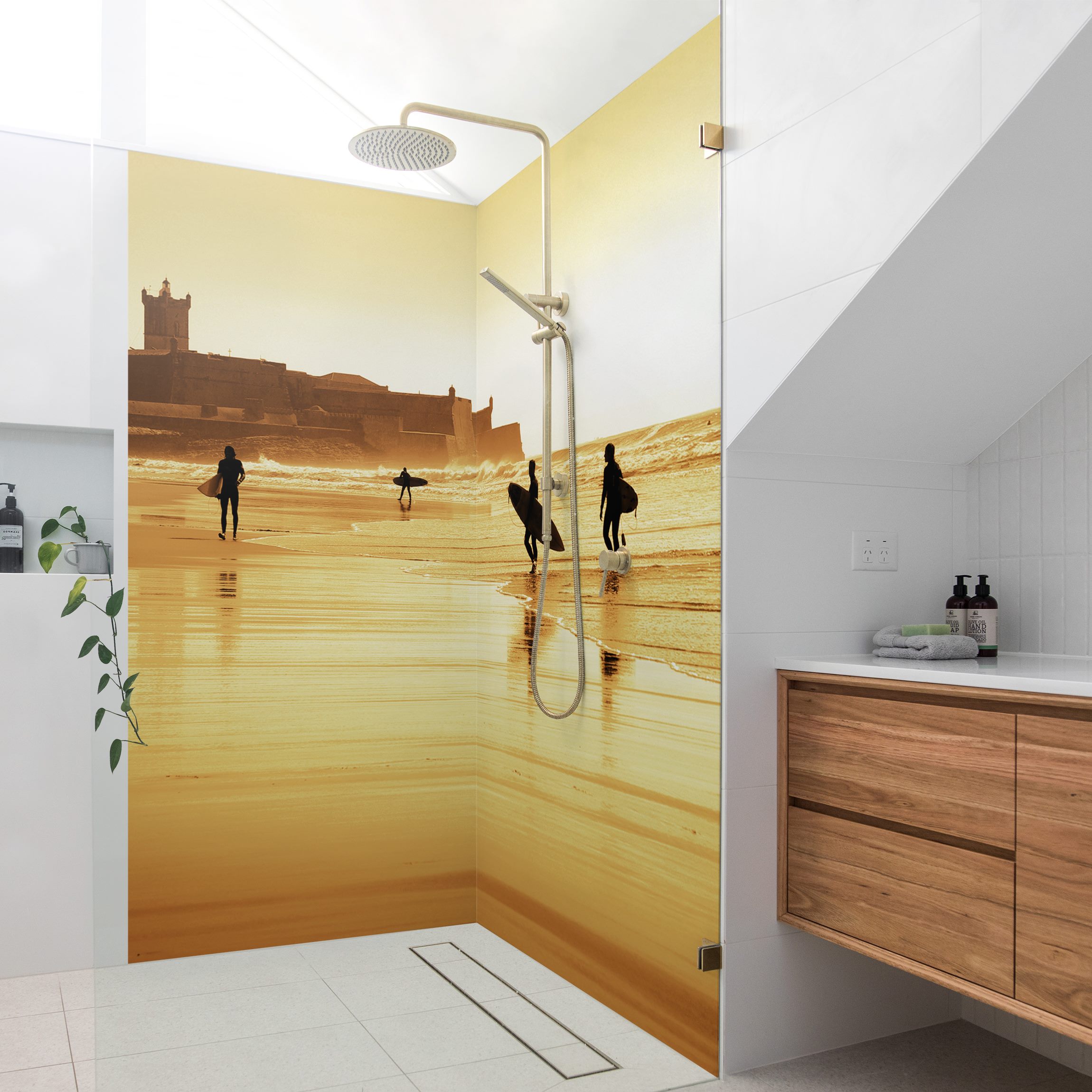 Duschrückwand Surfer Beach
