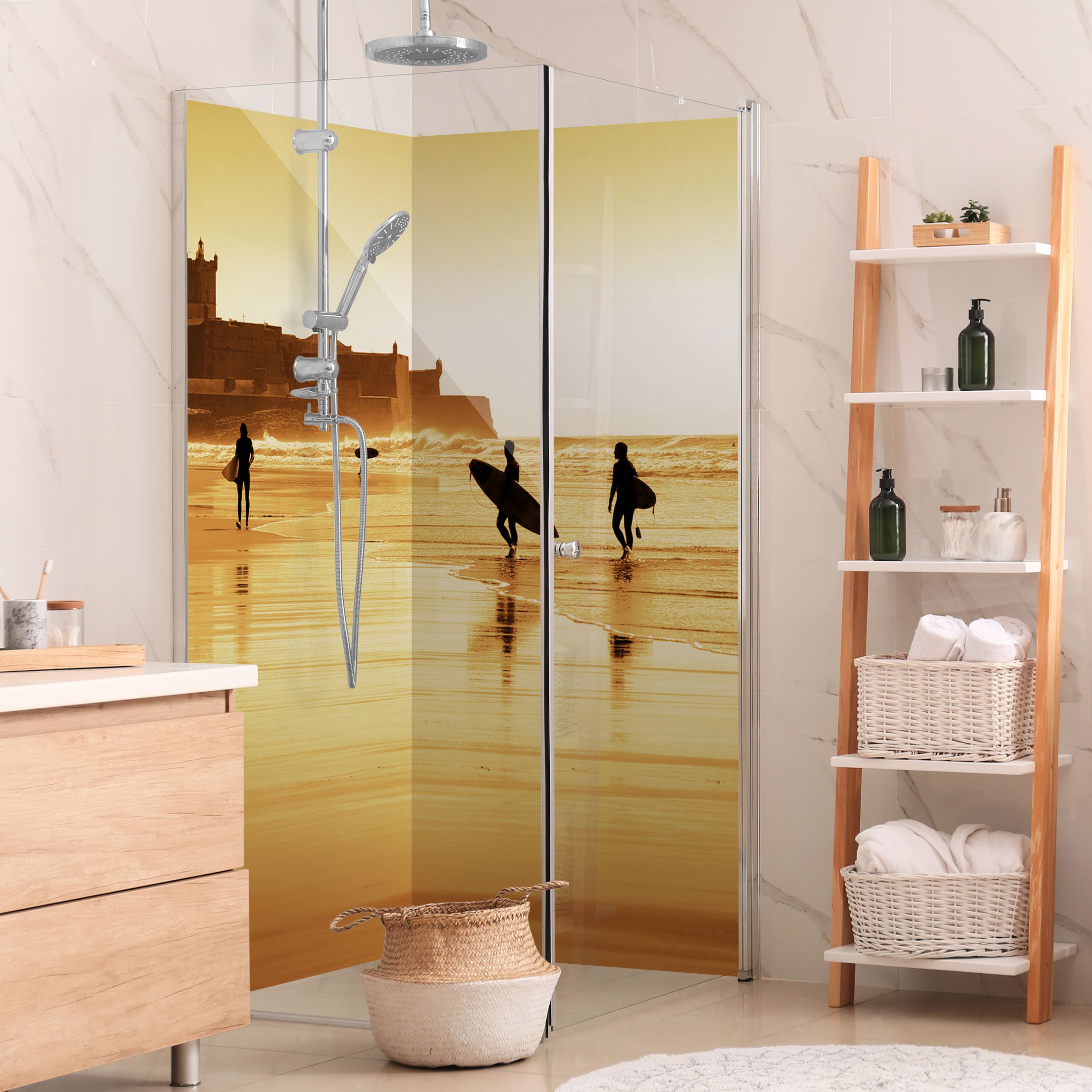 Duschrückwand Surfer Beach