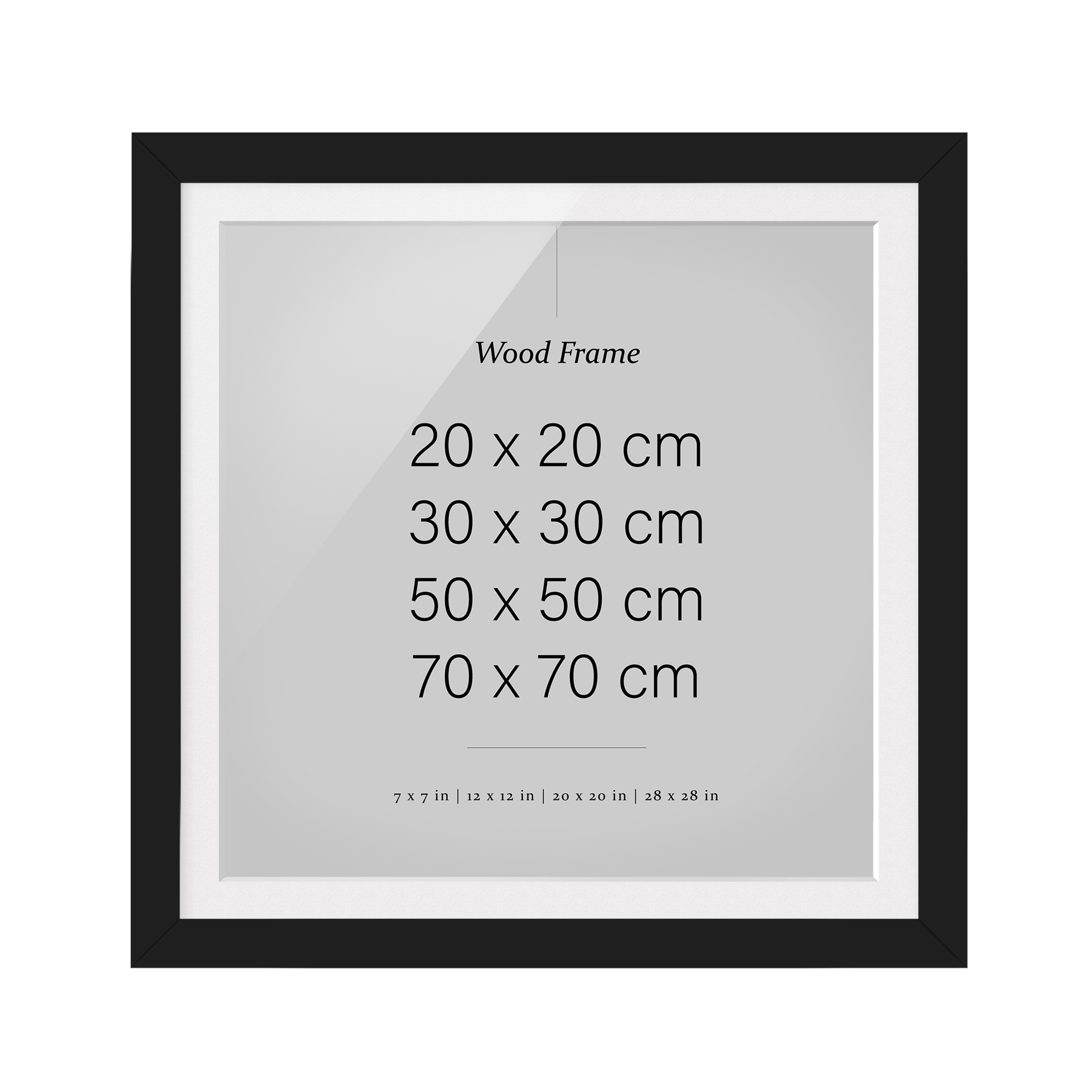Zubehör Bilderrahmen Schwarz quadratisch 1:1