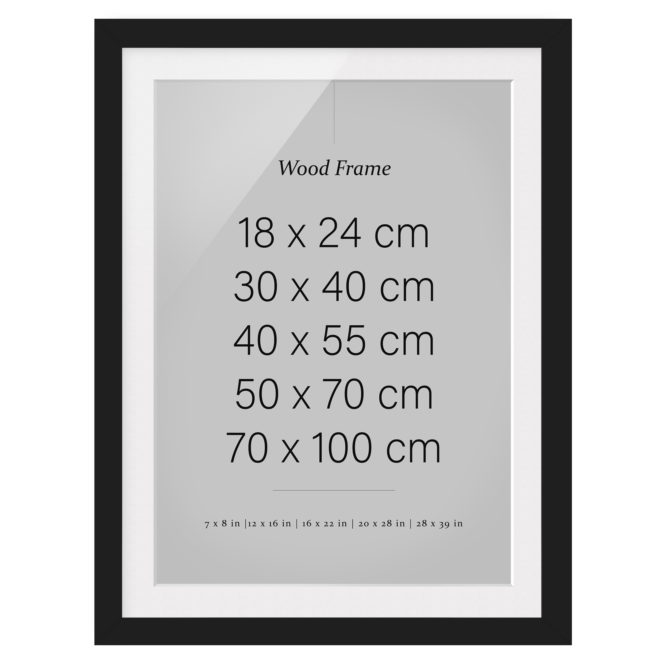 Zubehör Bilderrahmen Schwarz Hoch 3:4